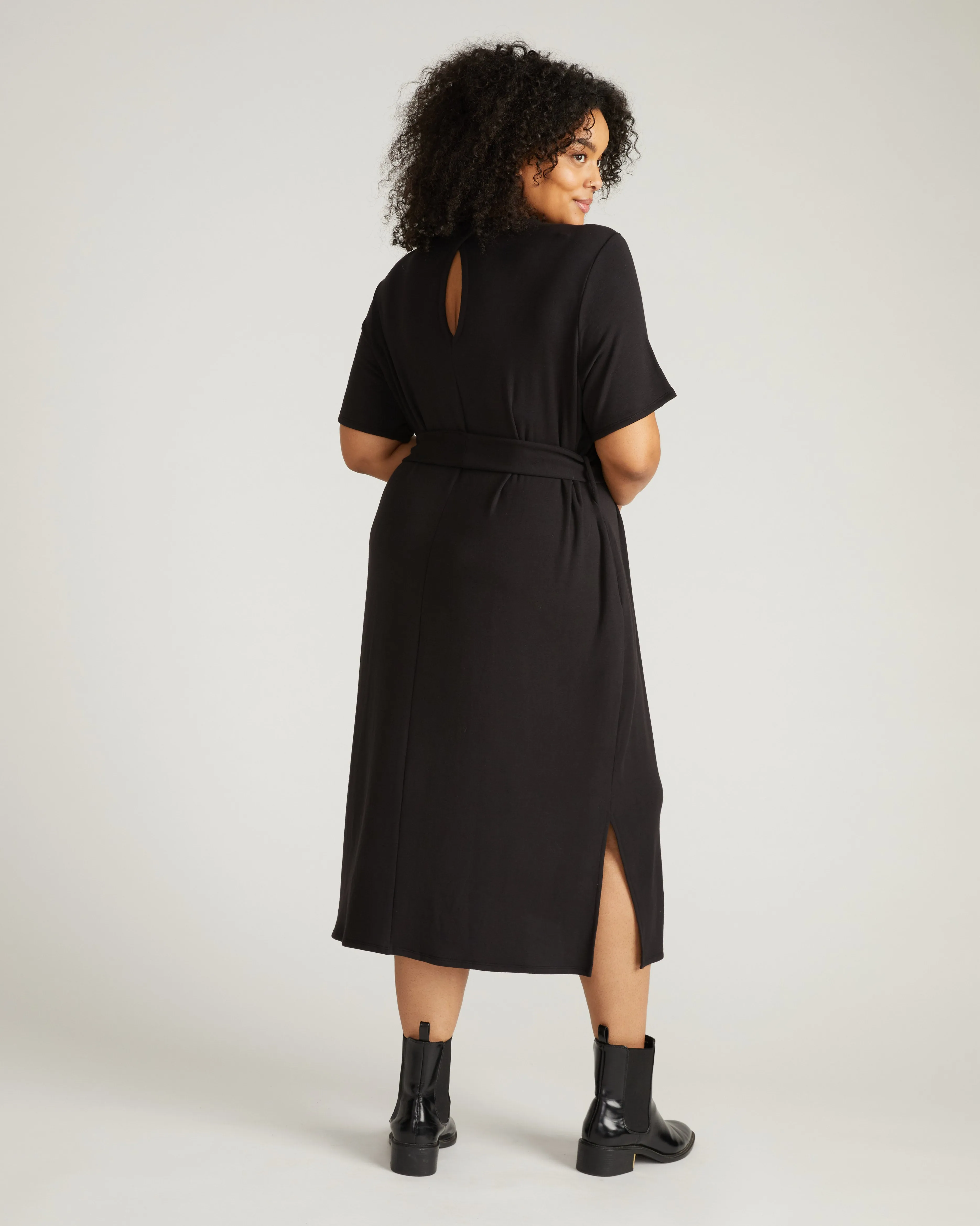 TravelKnit Belted Dress - Black sold by Universal Standard product image thumbnail 3