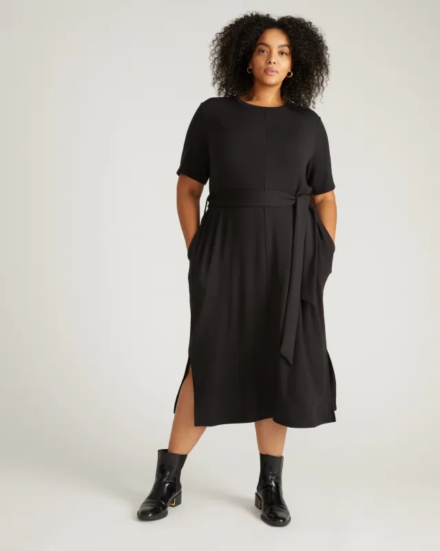 TravelKnit Belted Dress - Black sold by Universal Standard