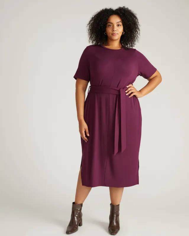 TravelKnit Belted Dress - Gamay sold by Universal Standard