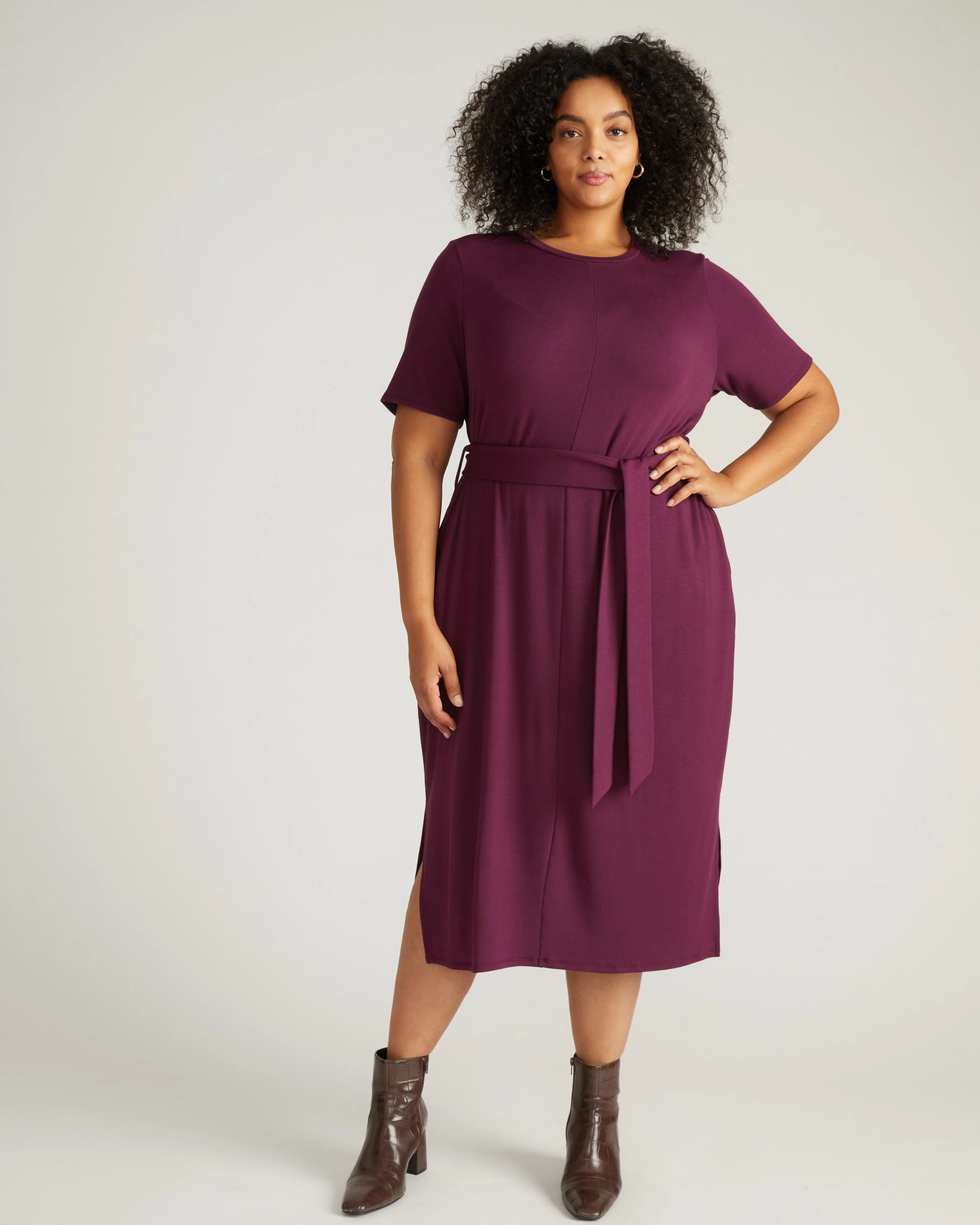 TravelKnit Belted Dress - Gamay sold by Universal Standard