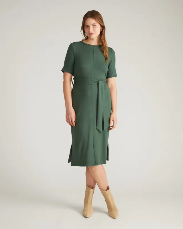 TravelKnit Belted Dress - Conifer sold by Universal Standard