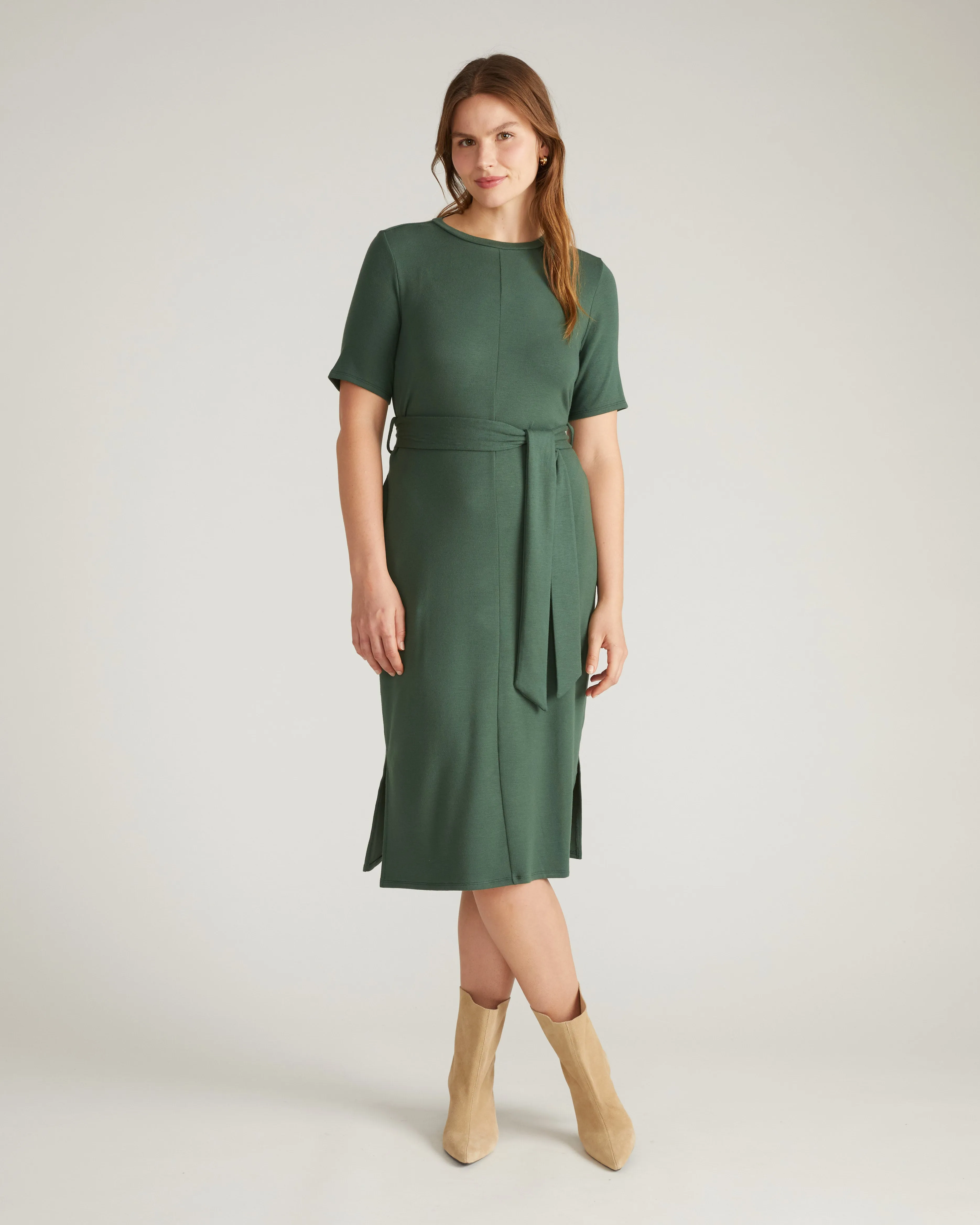 TravelKnit Belted Dress - Conifer sold by Universal Standard