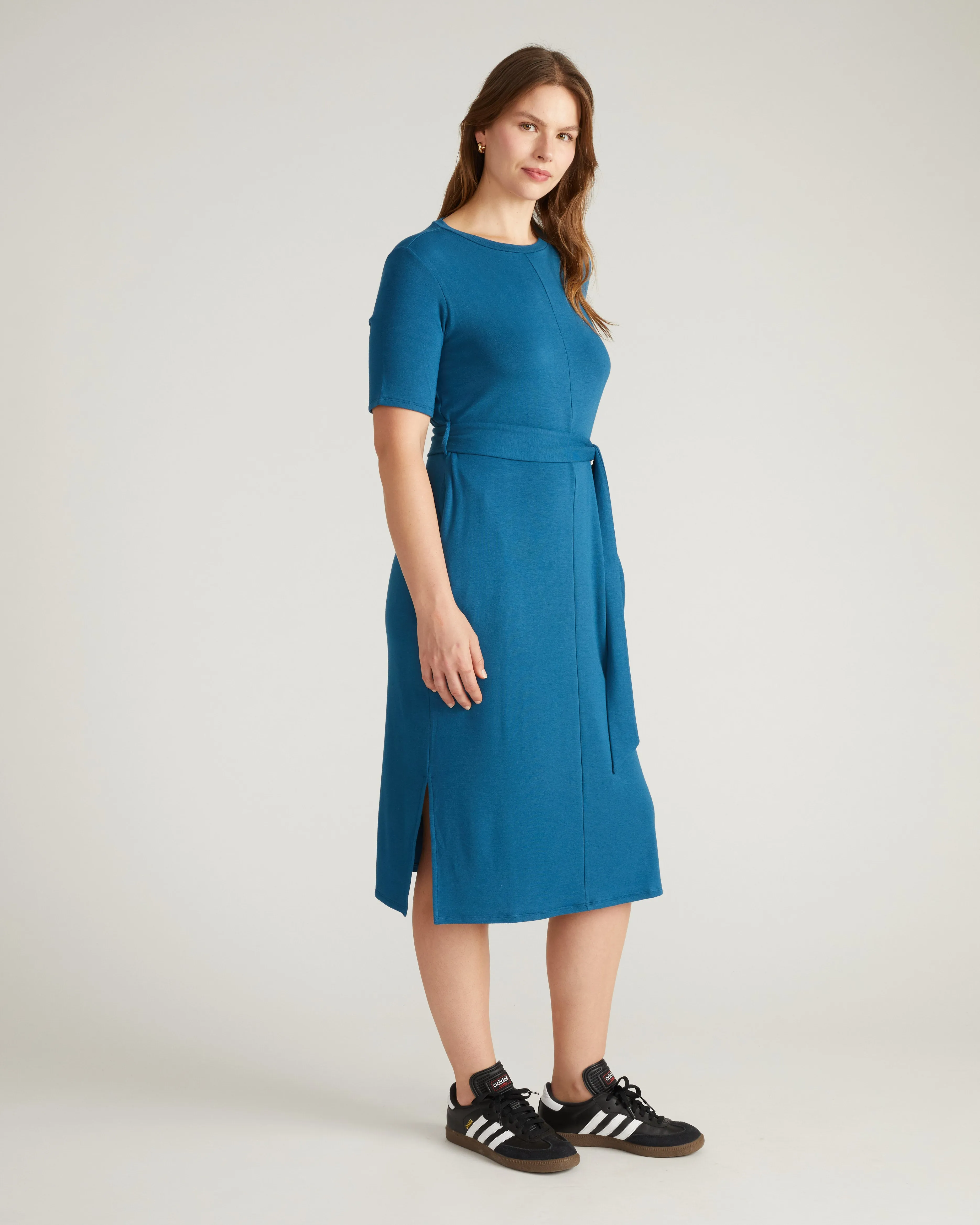 TravelKnit Belted Dress - Blue Teal sold by Universal Standard product image thumbnail 2