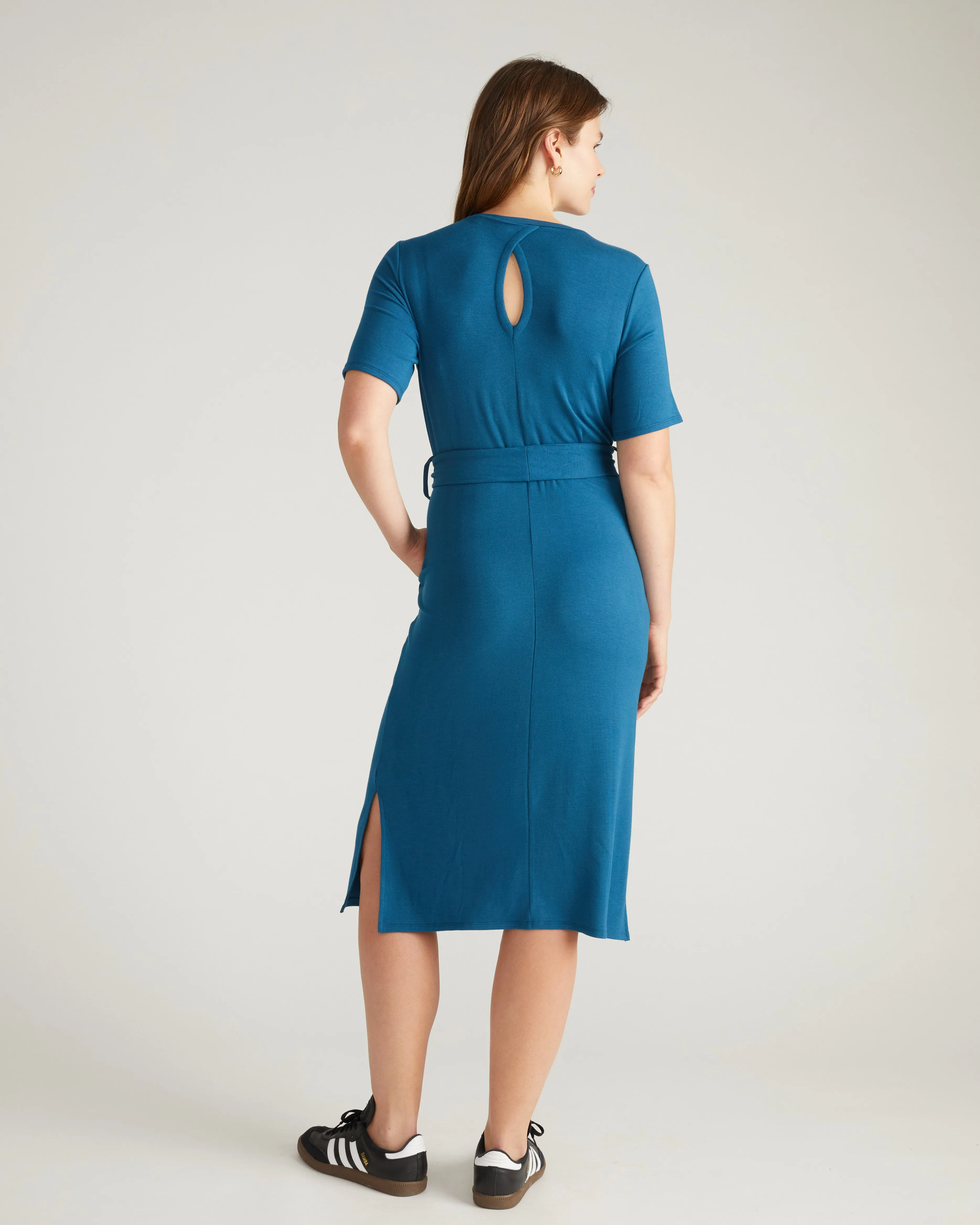 TravelKnit Belted Dress - Blue Teal sold by Universal Standard product image thumbnail 3