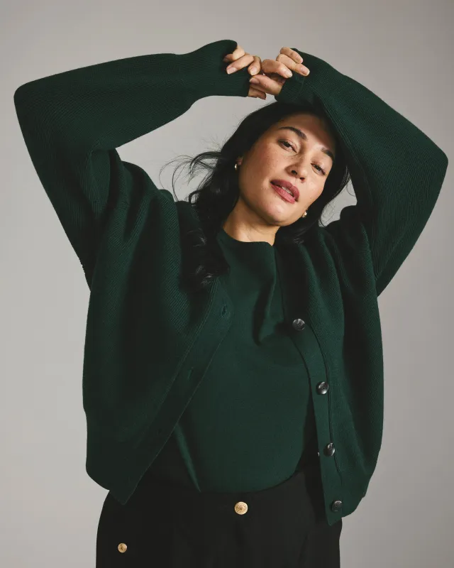 Savvy Fine Knit Sweater Top - Forest Green sold by Universal Standard