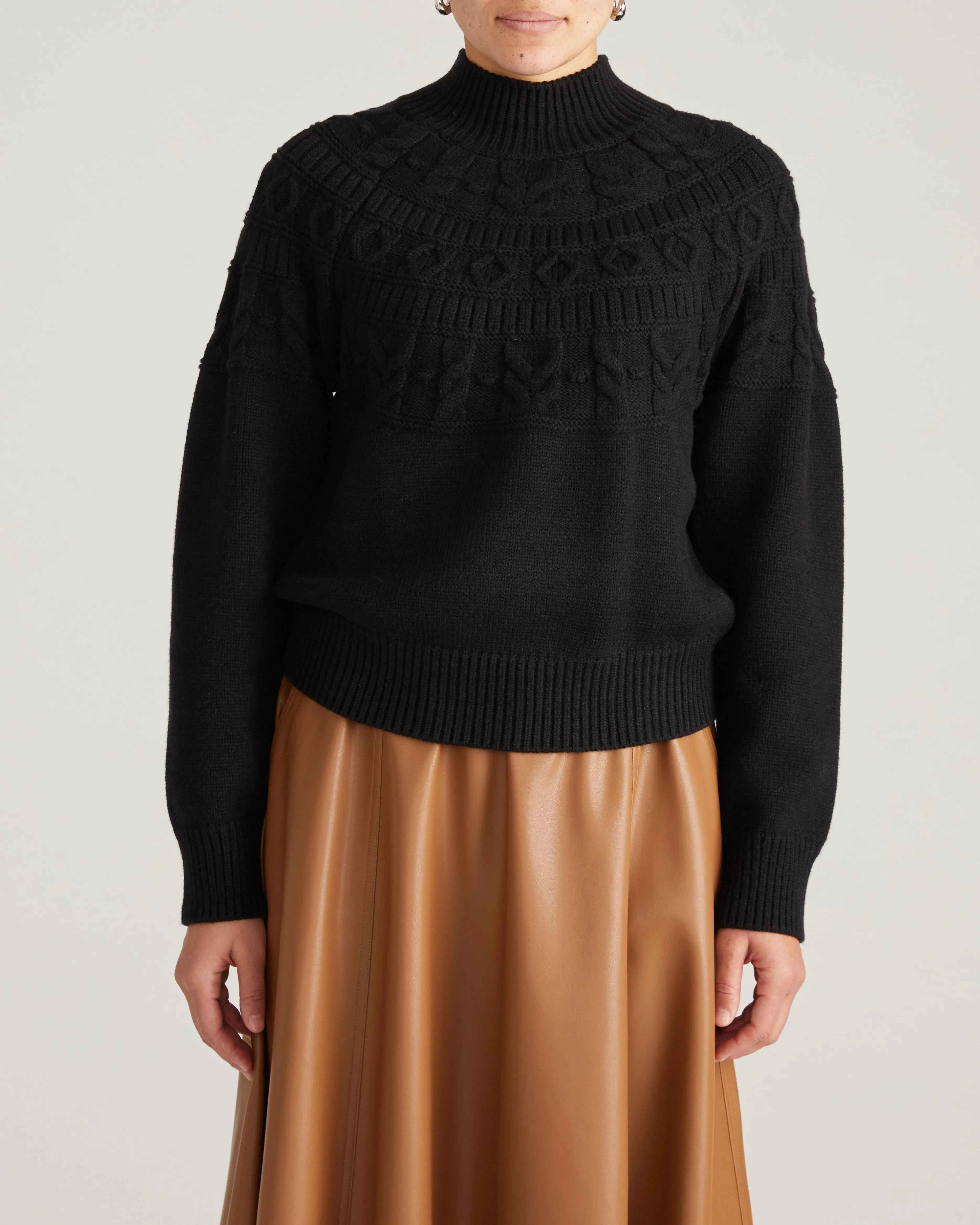 Safiya Cable Knit Sweater - Black sold by Universal Standard product image thumbnail 4