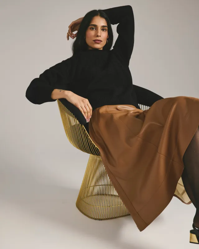 Safiya Cable Knit Sweater - Black sold by Universal Standard