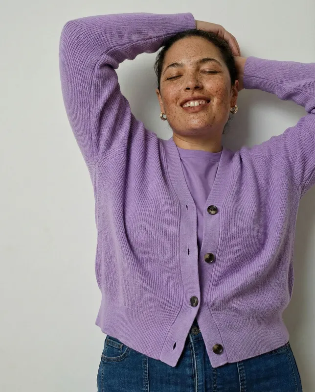 Better-Than-Wool Cardigan - Purple Posey sold by Universal Standard