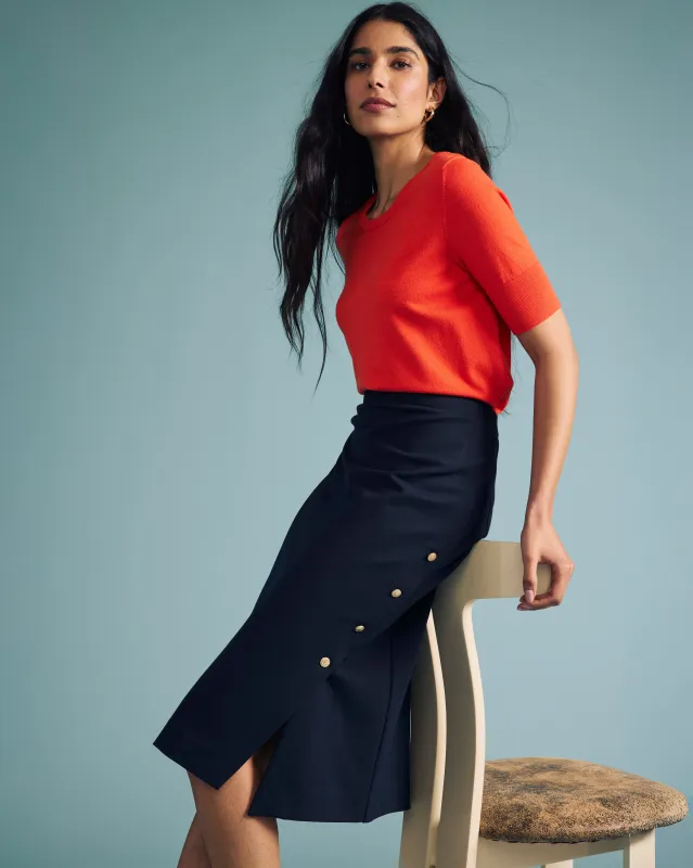 Savvy Fine Knit Sweater Top - Orange Flame sold by Universal Standard