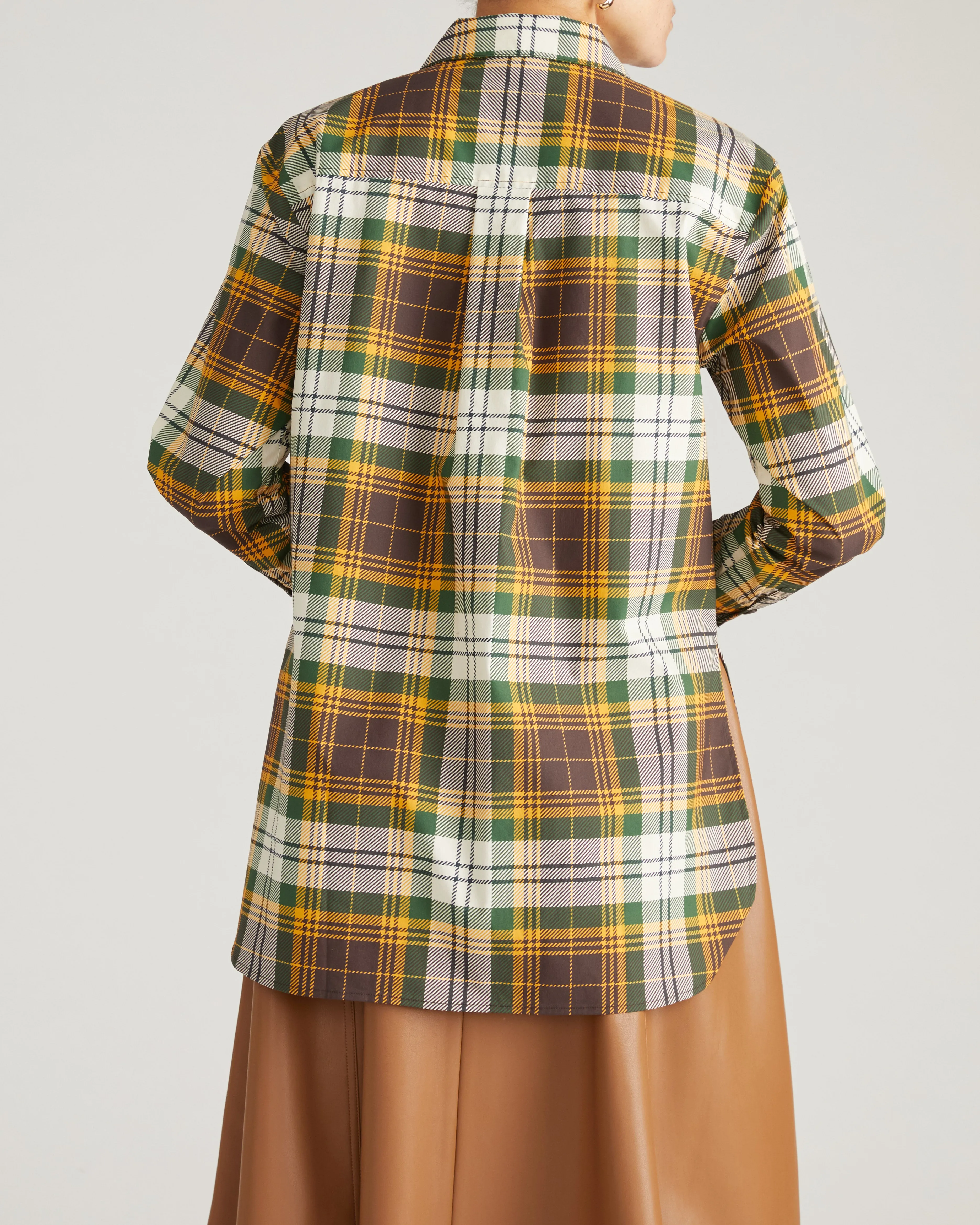The Artist Poplin Shirt - Brown Plaid sold by Universal Standard product image thumbnail 4
