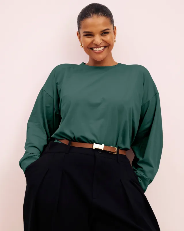 Long Sleeve Relaxed Tee - Forest Green sold by Universal Standard