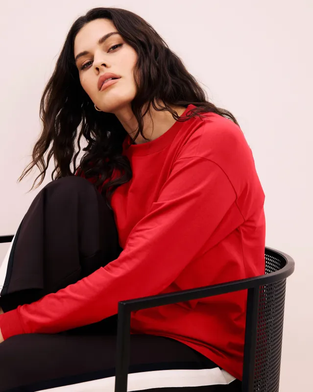 Long Sleeve Relaxed Tee - Ruby Red sold by Universal Standard