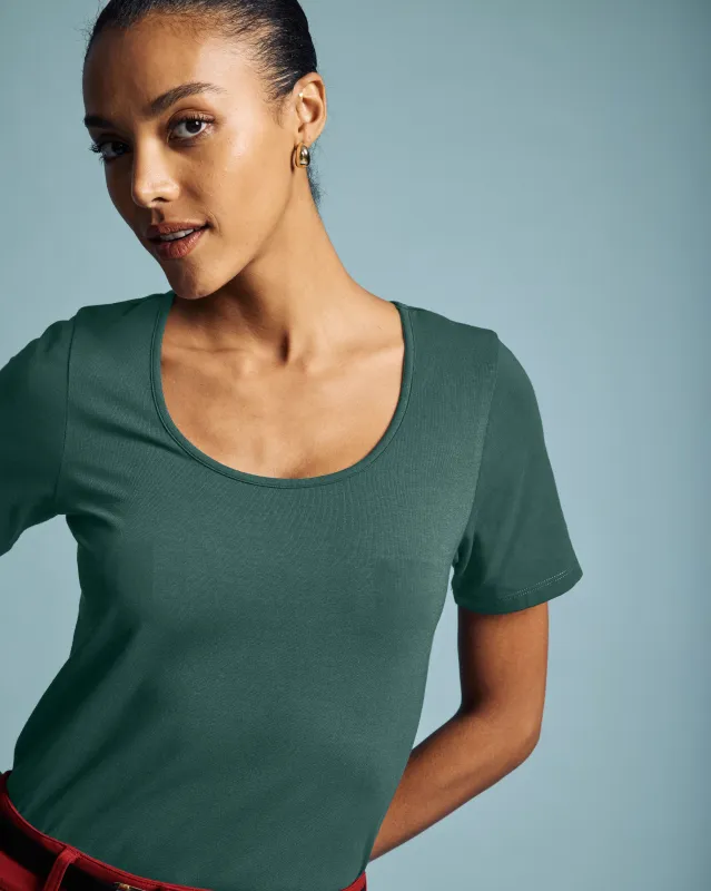 Scoop Neck Tee - Forest Green sold by Universal Standard