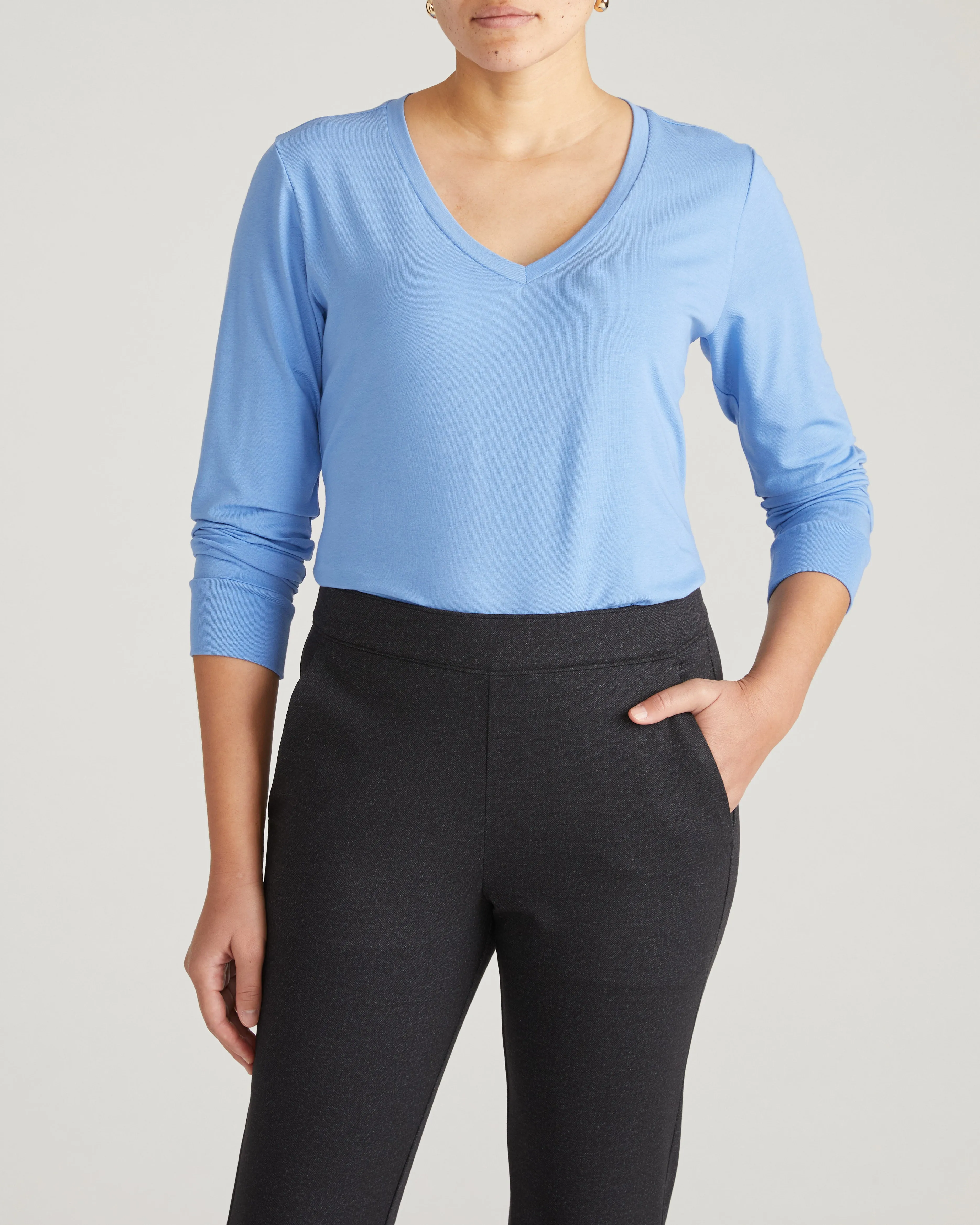 Long Sleeve V Rex - Seaside Blue sold by Universal Standard product image thumbnail 2