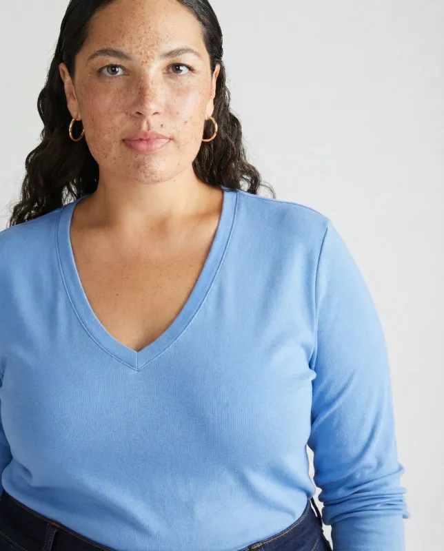 Long Sleeve V Rex - Seaside Blue sold by Universal Standard