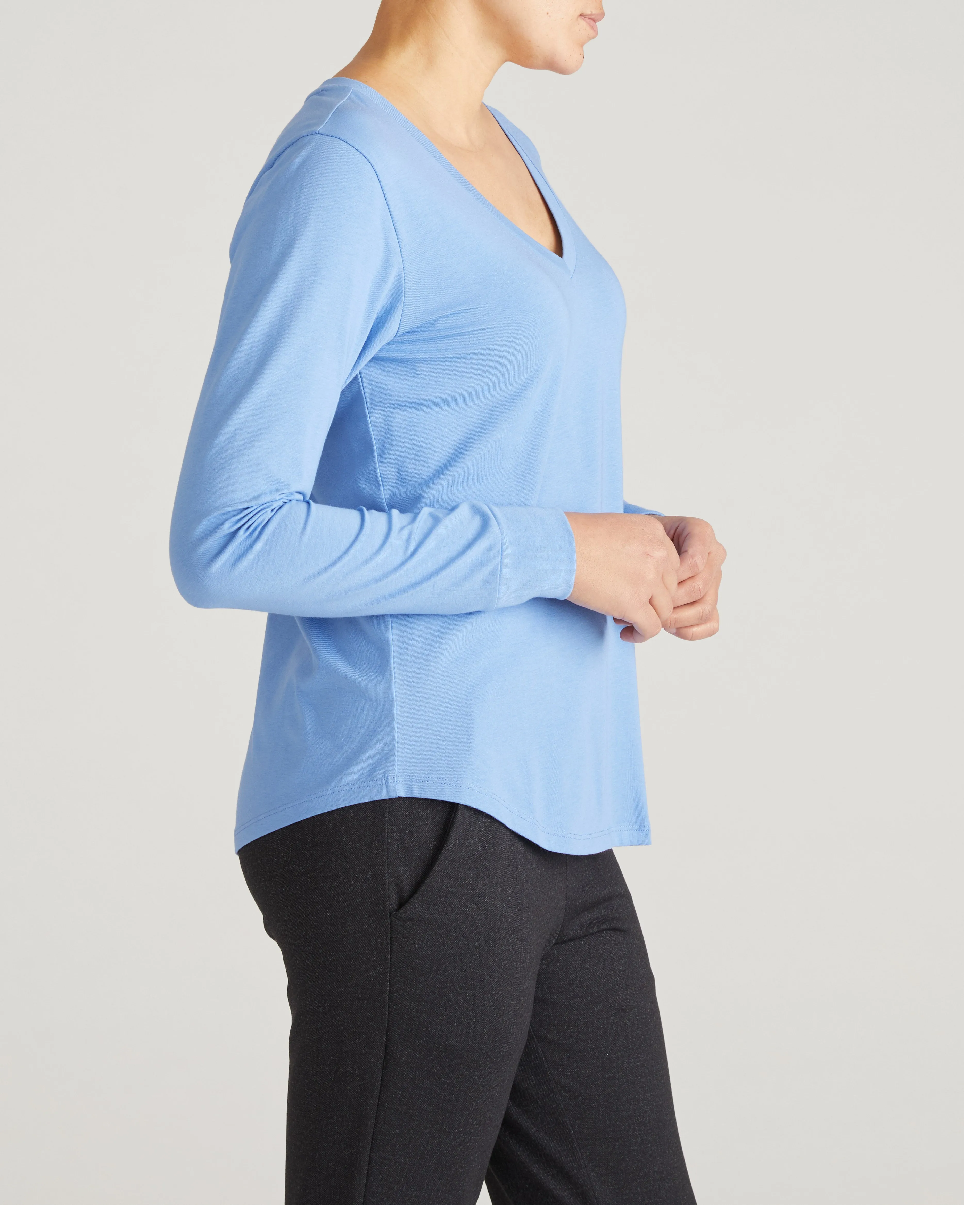 Long Sleeve V Rex - Seaside Blue sold by Universal Standard product image thumbnail 3