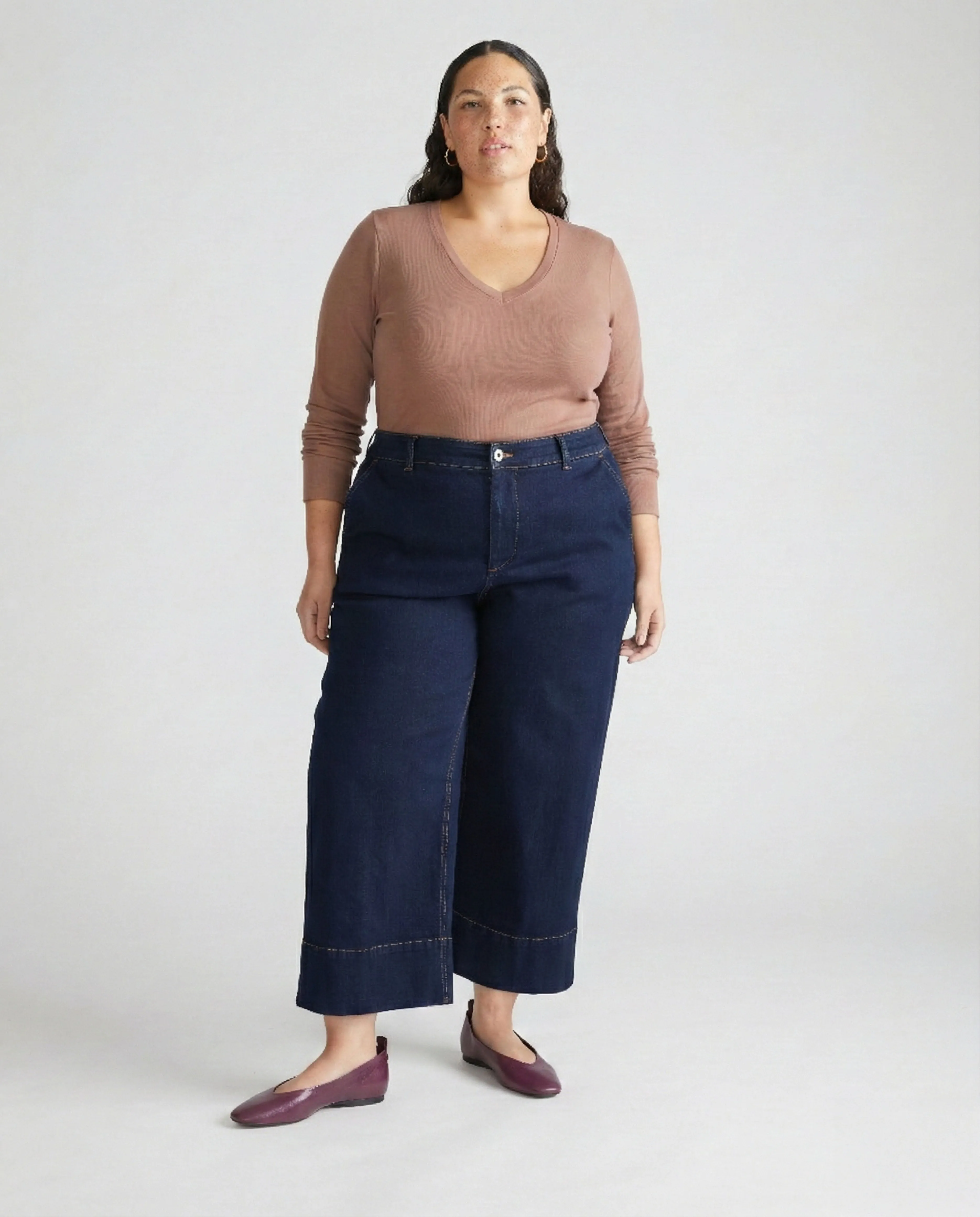 Long Sleeve V Rex - Allspice sold by Universal Standard