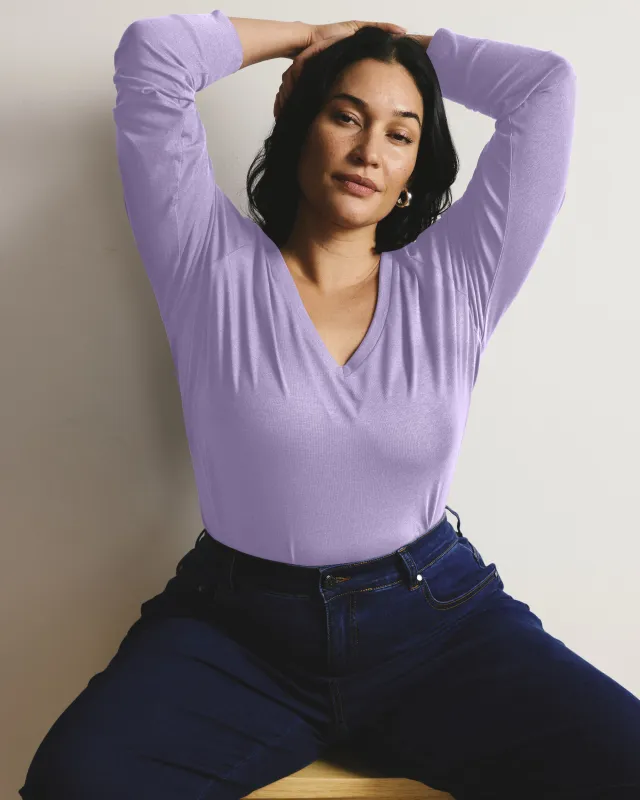 Long Sleeve V Rex - Purple Posey sold by Universal Standard