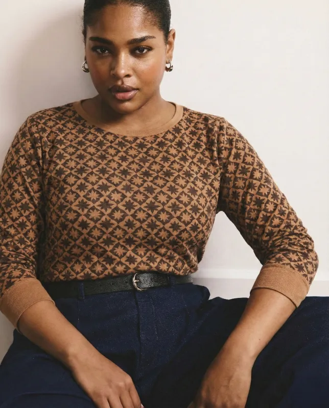 Long Sleeve Tee Rex - Brown Hacienda Print sold by Universal Standard