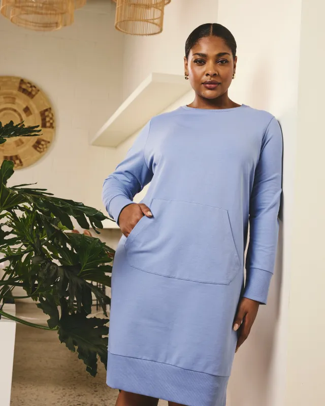 Bree Sweatshirt Dress - Graceful Blue sold by Universal Standard