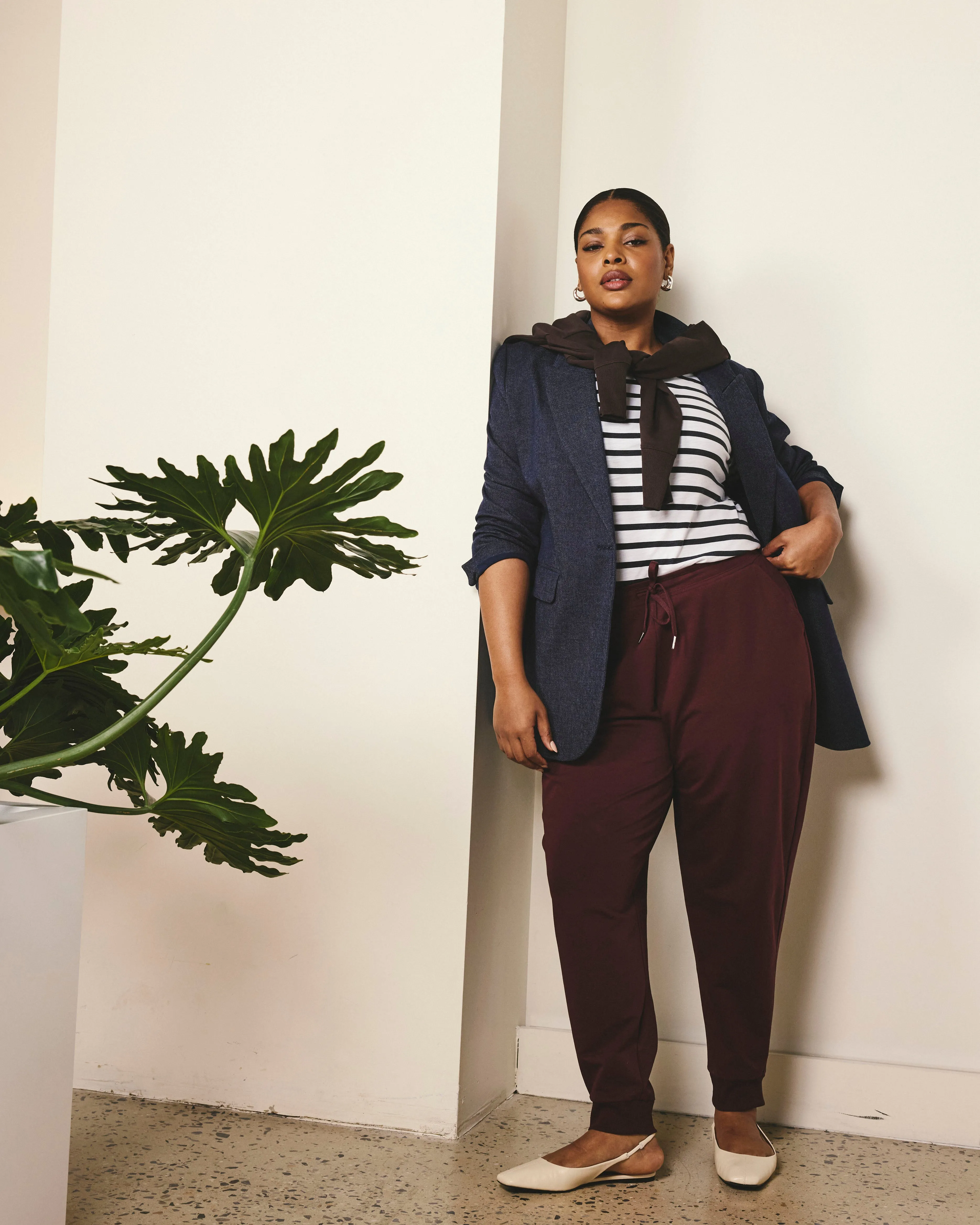 Selma French Terry Jogger - Black Cherry sold by Universal Standard