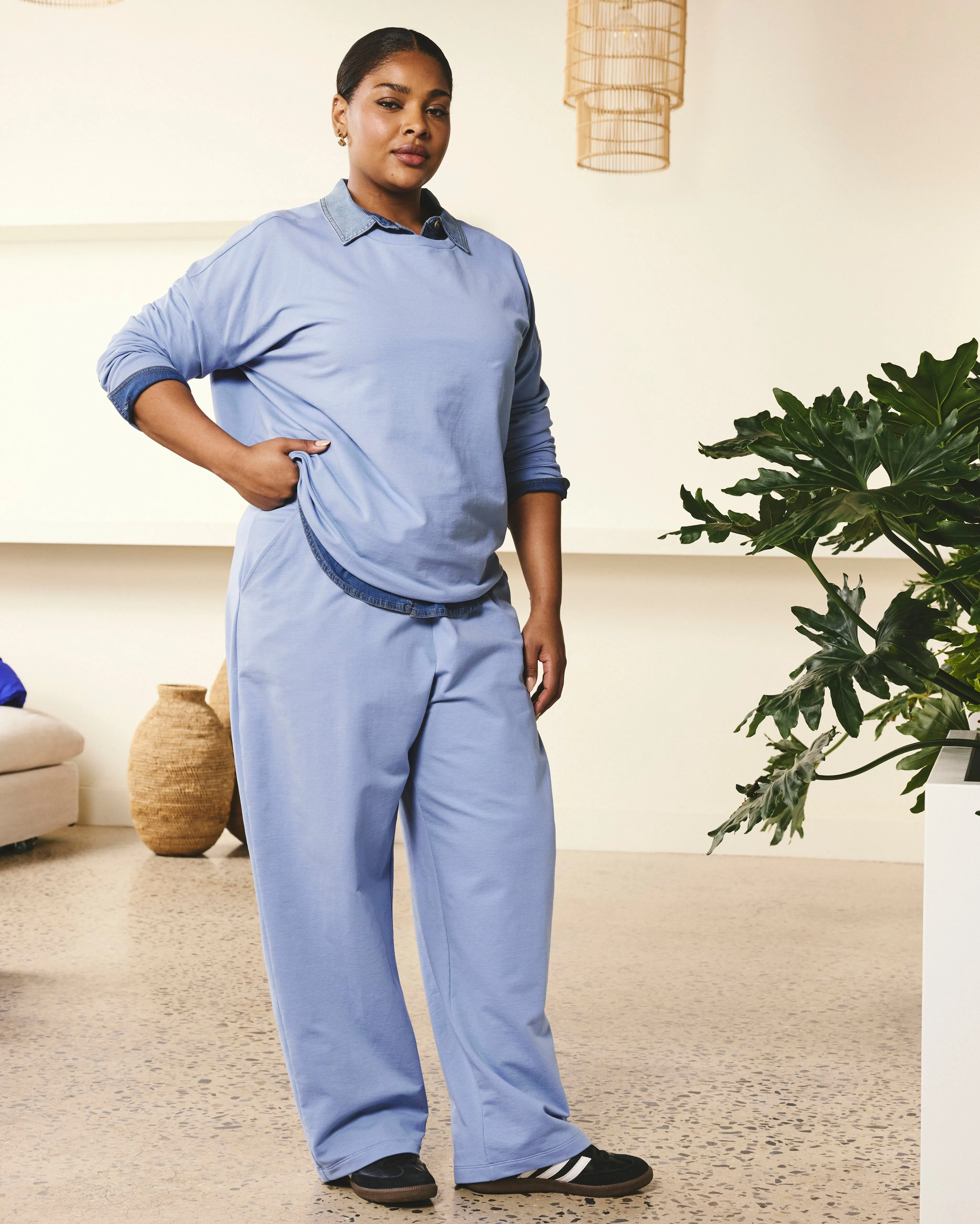 Straight Leg French Terry Sweatpants - Graceful Blue sold by Universal Standard product image thumbnail 3