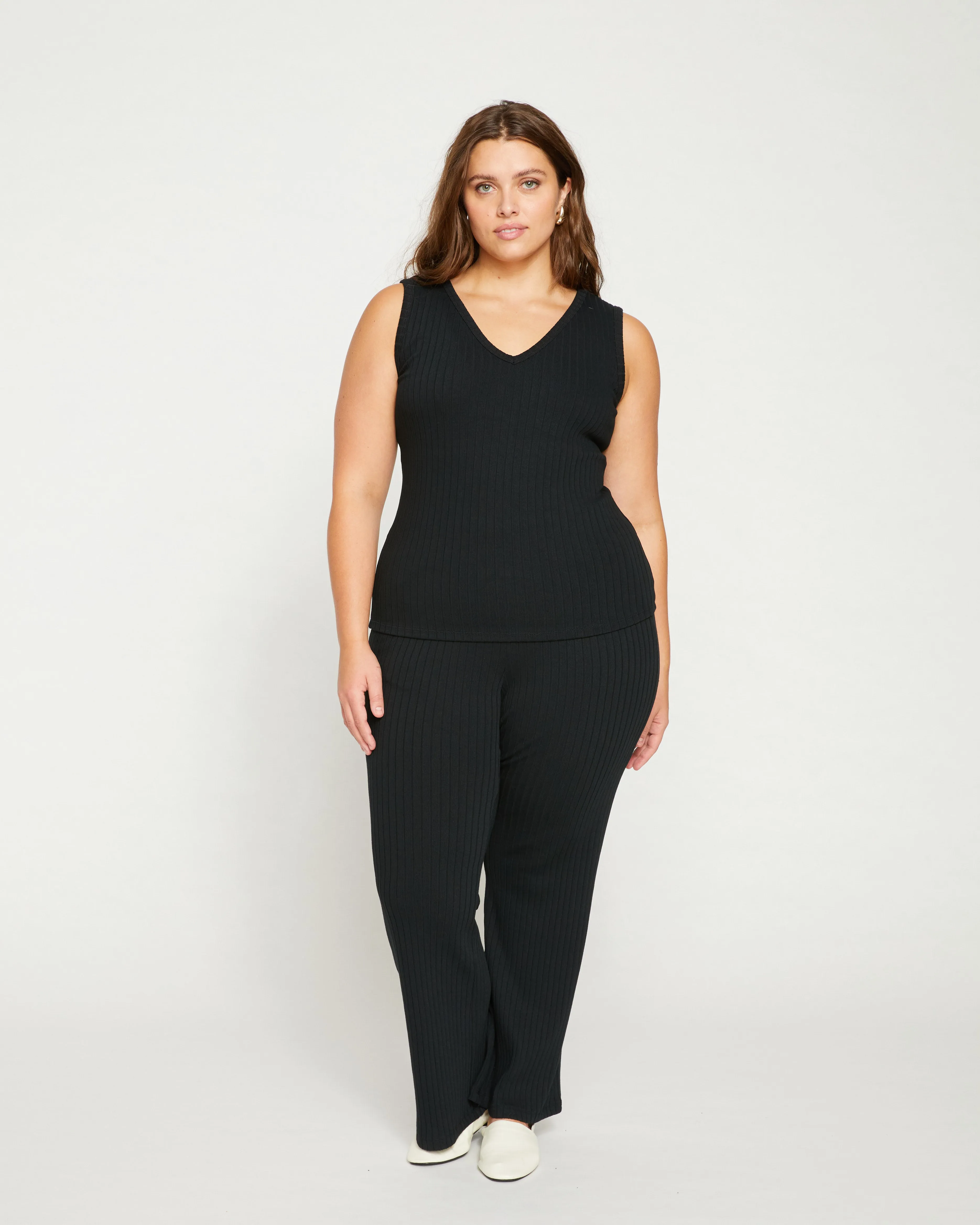 Aspen Rib Wide Leg Pant - Black sold by Universal Standard product image thumbnail 2