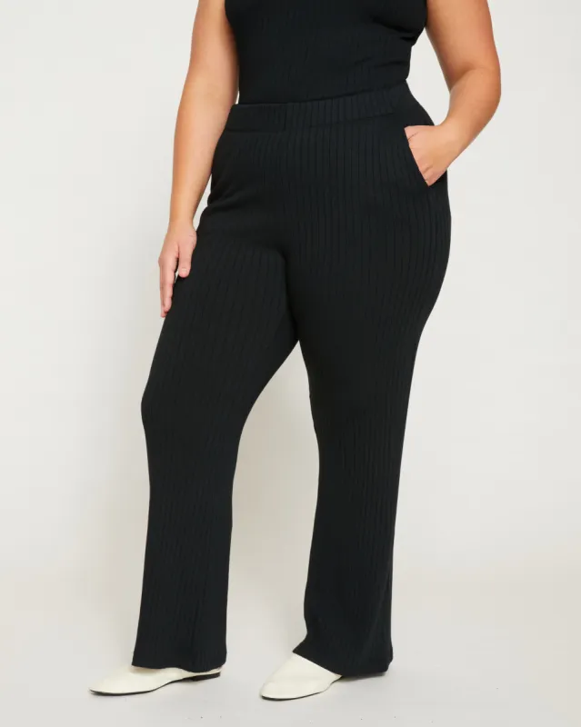 Aspen Rib Wide Leg Pant - Black sold by Universal Standard