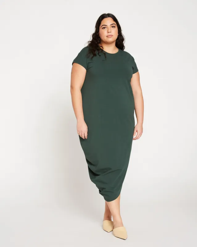 Iconic Geneva Dress - Forest Green made by Universal Standard