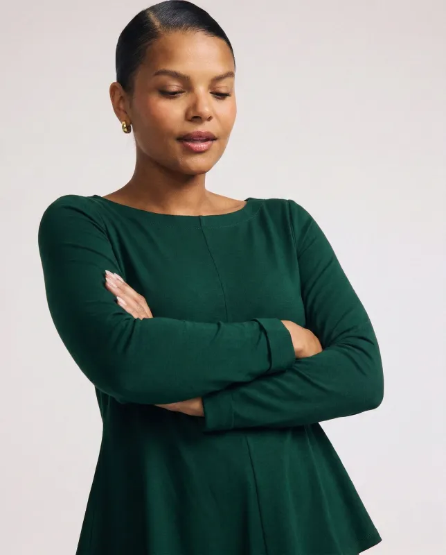 Cassandra Divine Jersey Top - Forest Green sold by Universal Standard
