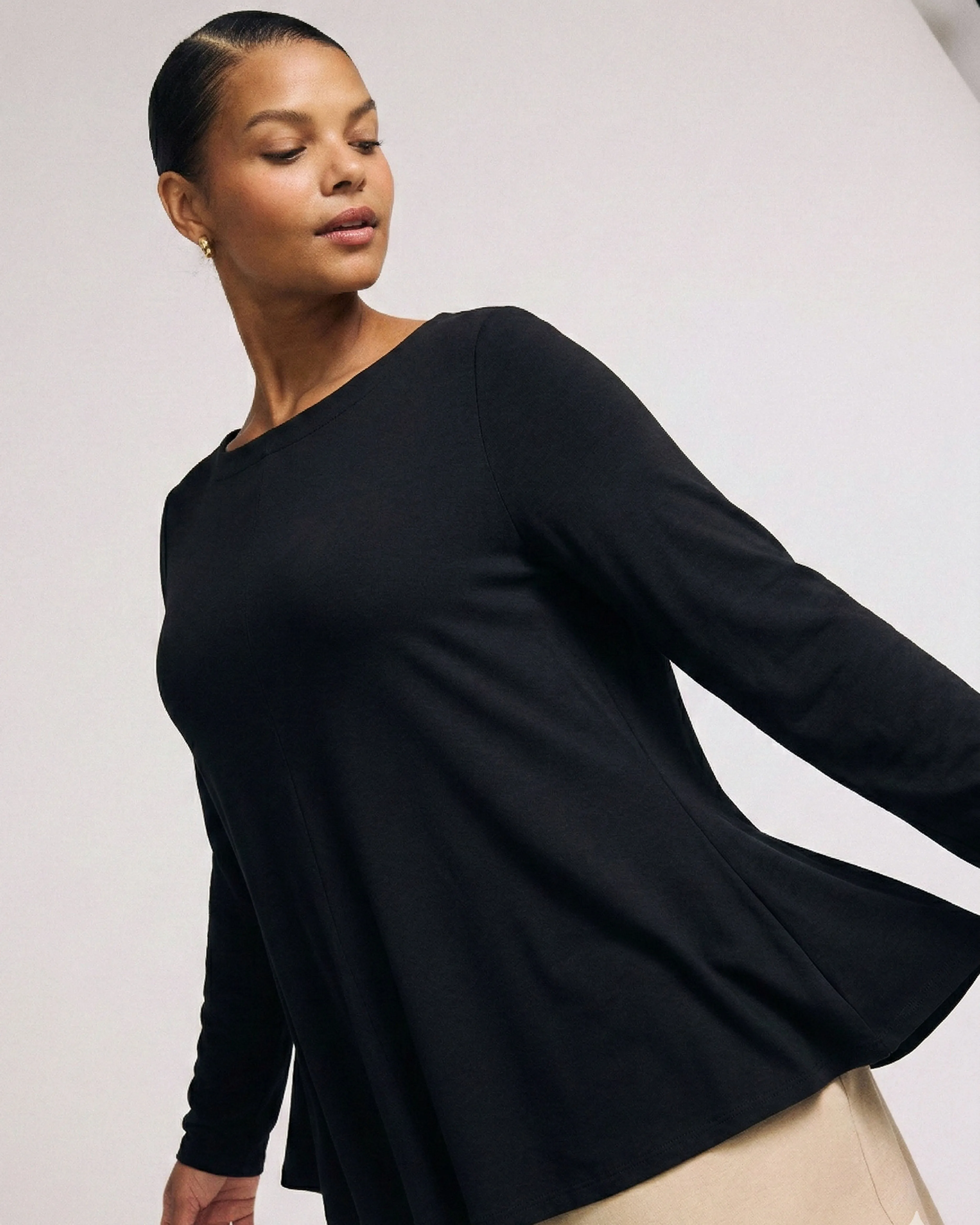 Cassandra Divine Jersey Top - Black sold by Universal Standard