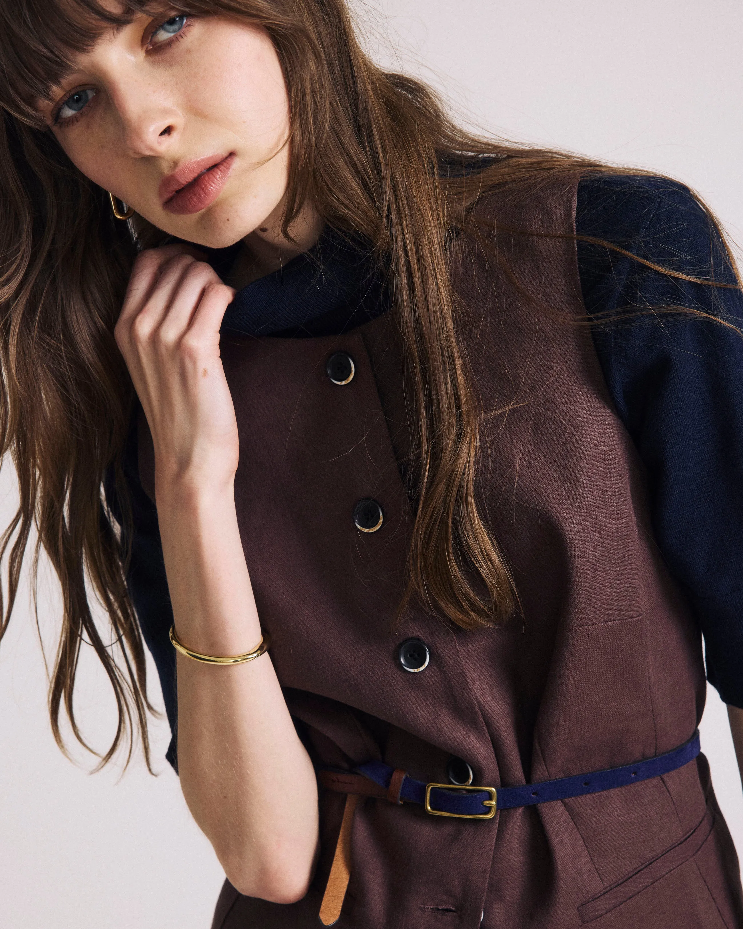 Tamsin Stretch Linen Vest - Sophisticated Brown sold by Universal Standard product image thumbnail 3