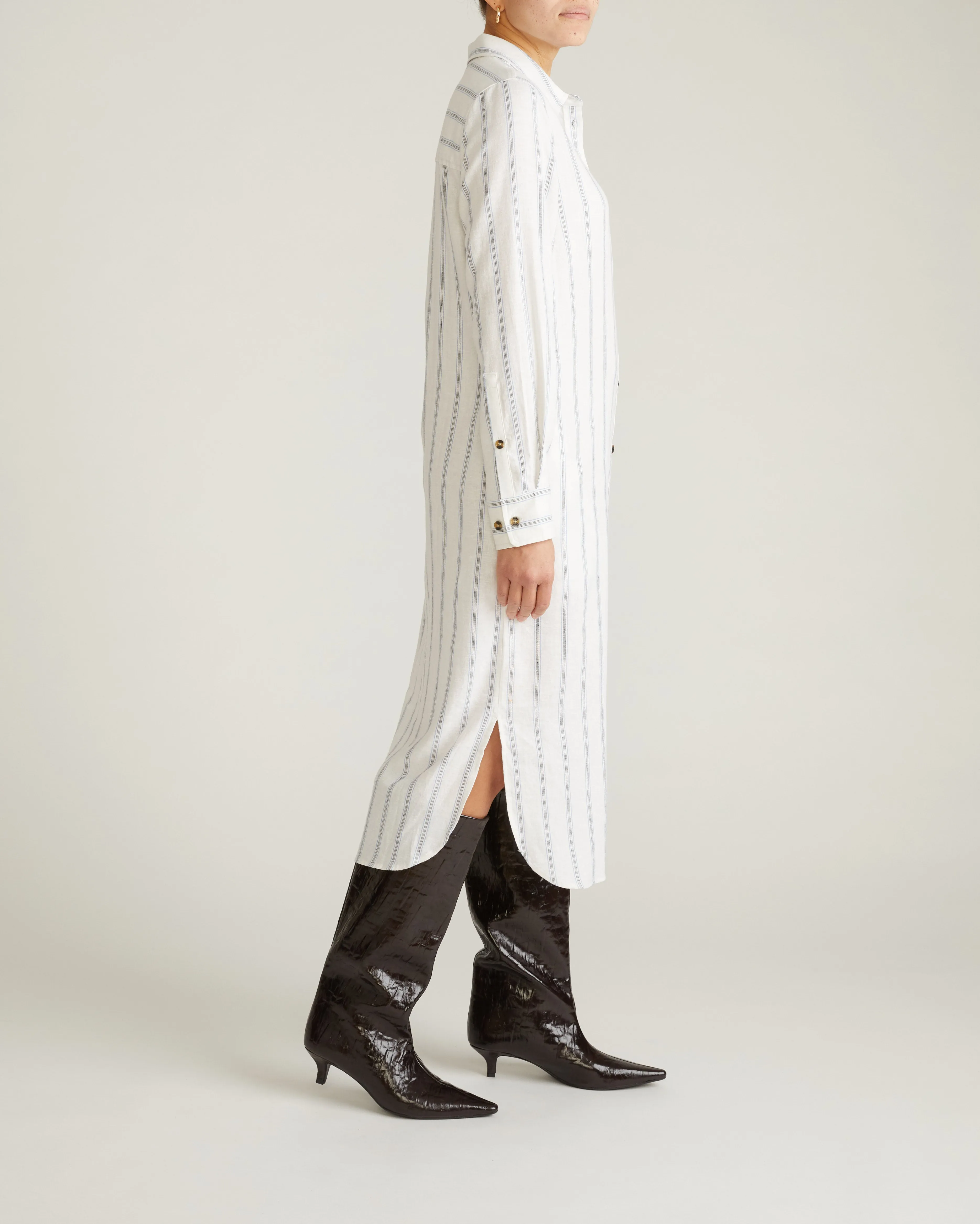 Odeon Linen Shirtdress - Mayfair Stripe sold by Universal Standard product image thumbnail 4