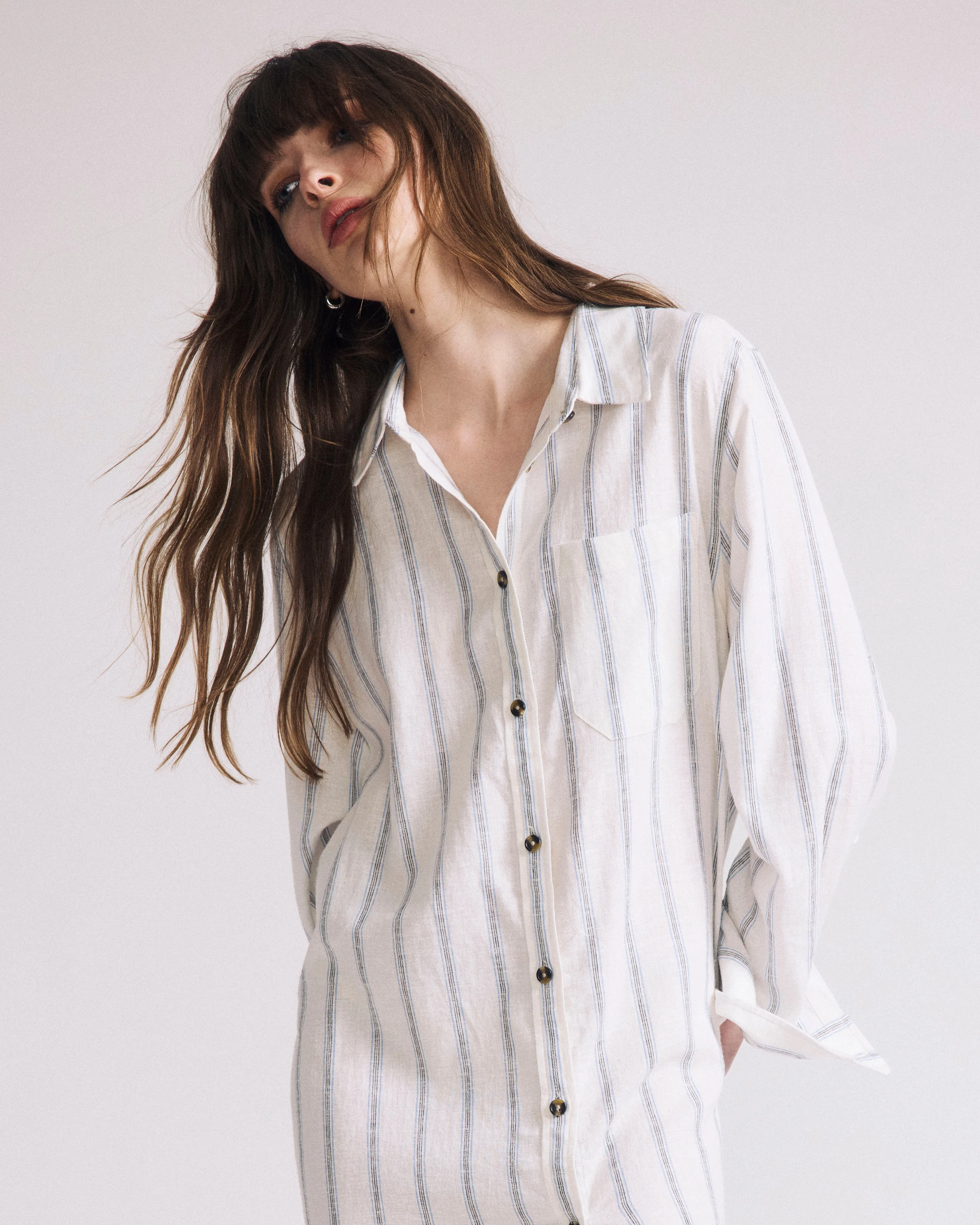 Odeon Linen Shirtdress - Mayfair Stripe sold by Universal Standard product image thumbnail 2