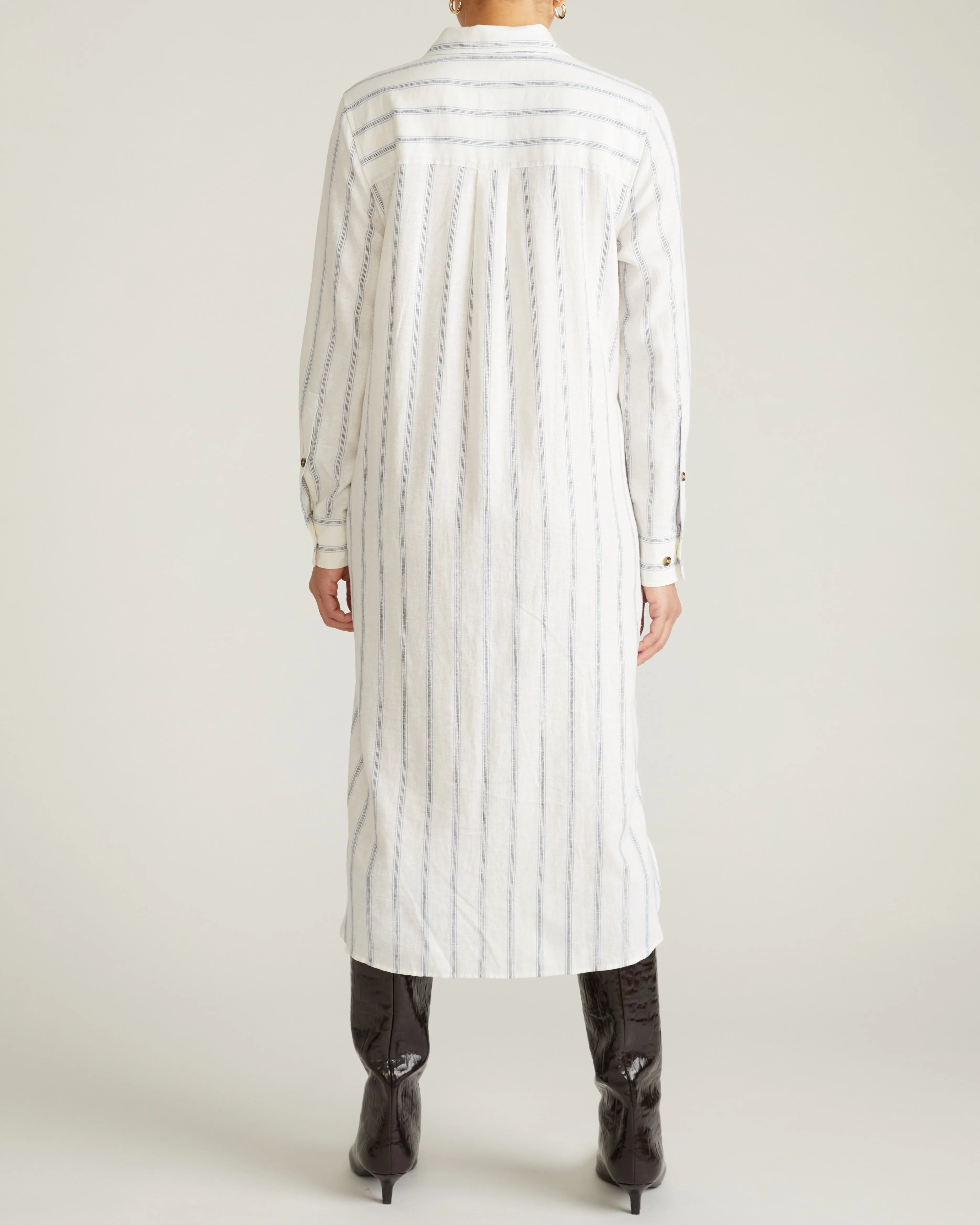 Odeon Linen Shirtdress - Mayfair Stripe sold by Universal Standard product image thumbnail 5