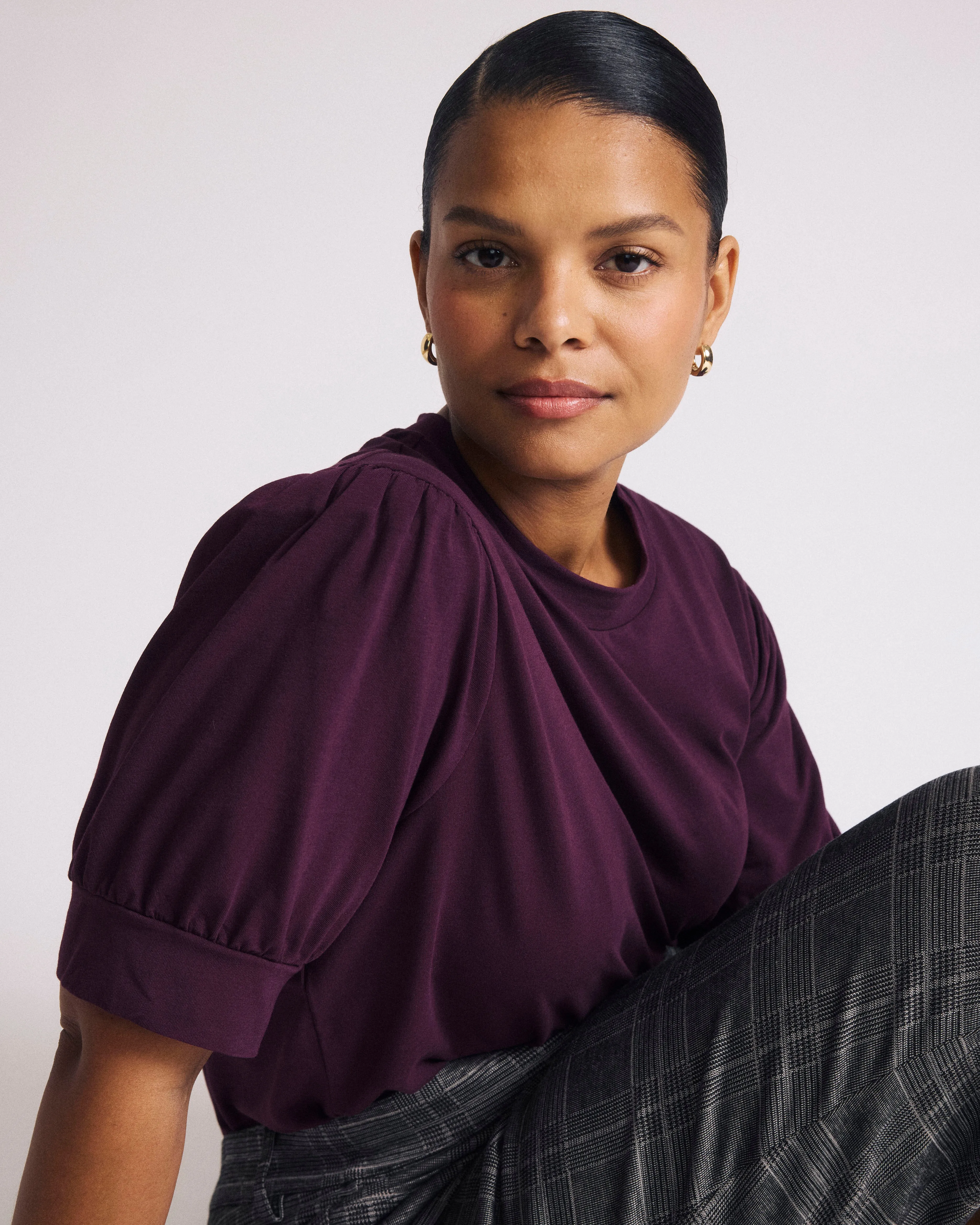 Pouf Sleeve Tee - Acai sold by Universal Standard product image thumbnail 3