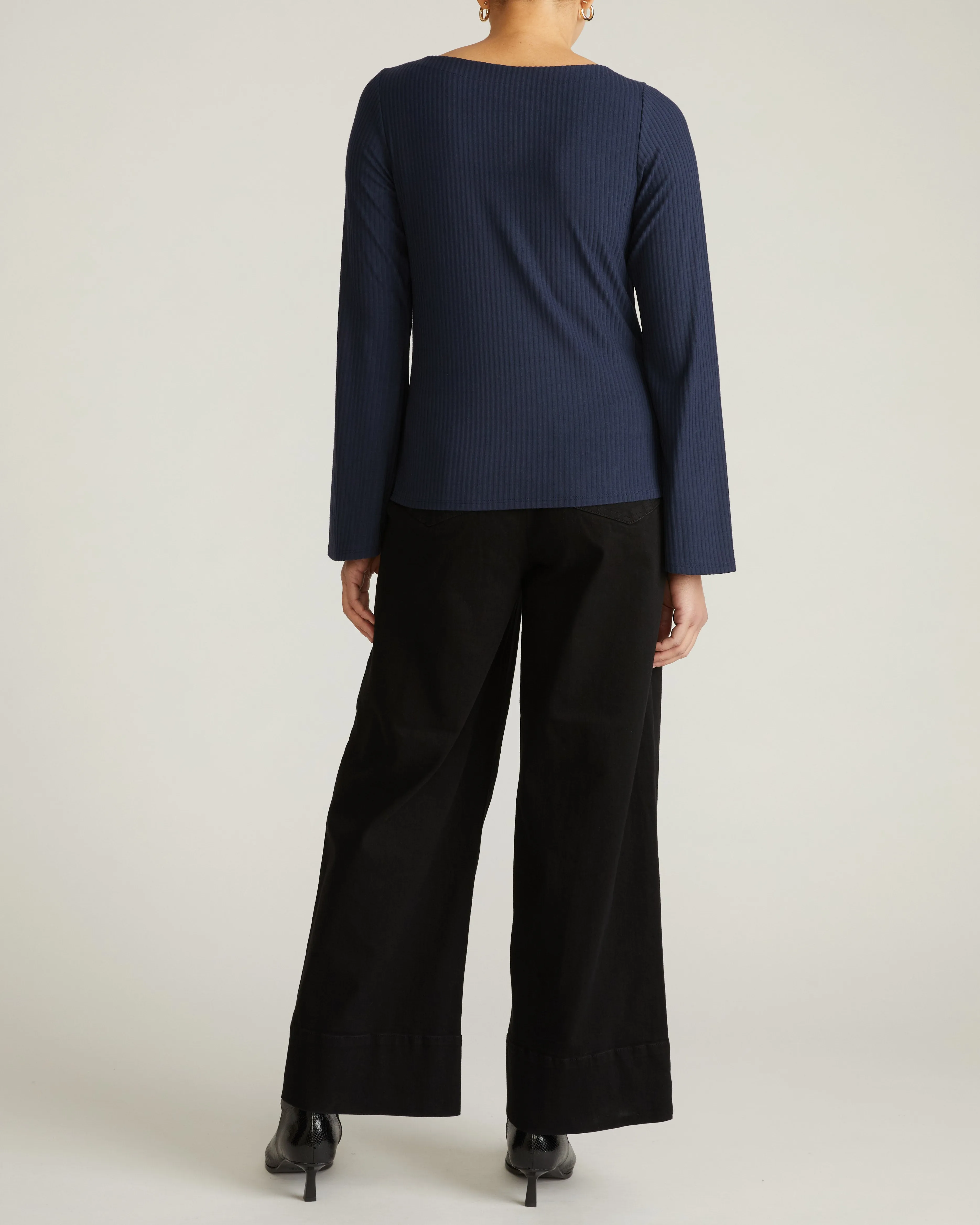 Yasmin Flare Sleeve Ribbed Top - Midnight sold by Universal Standard product image thumbnail 4