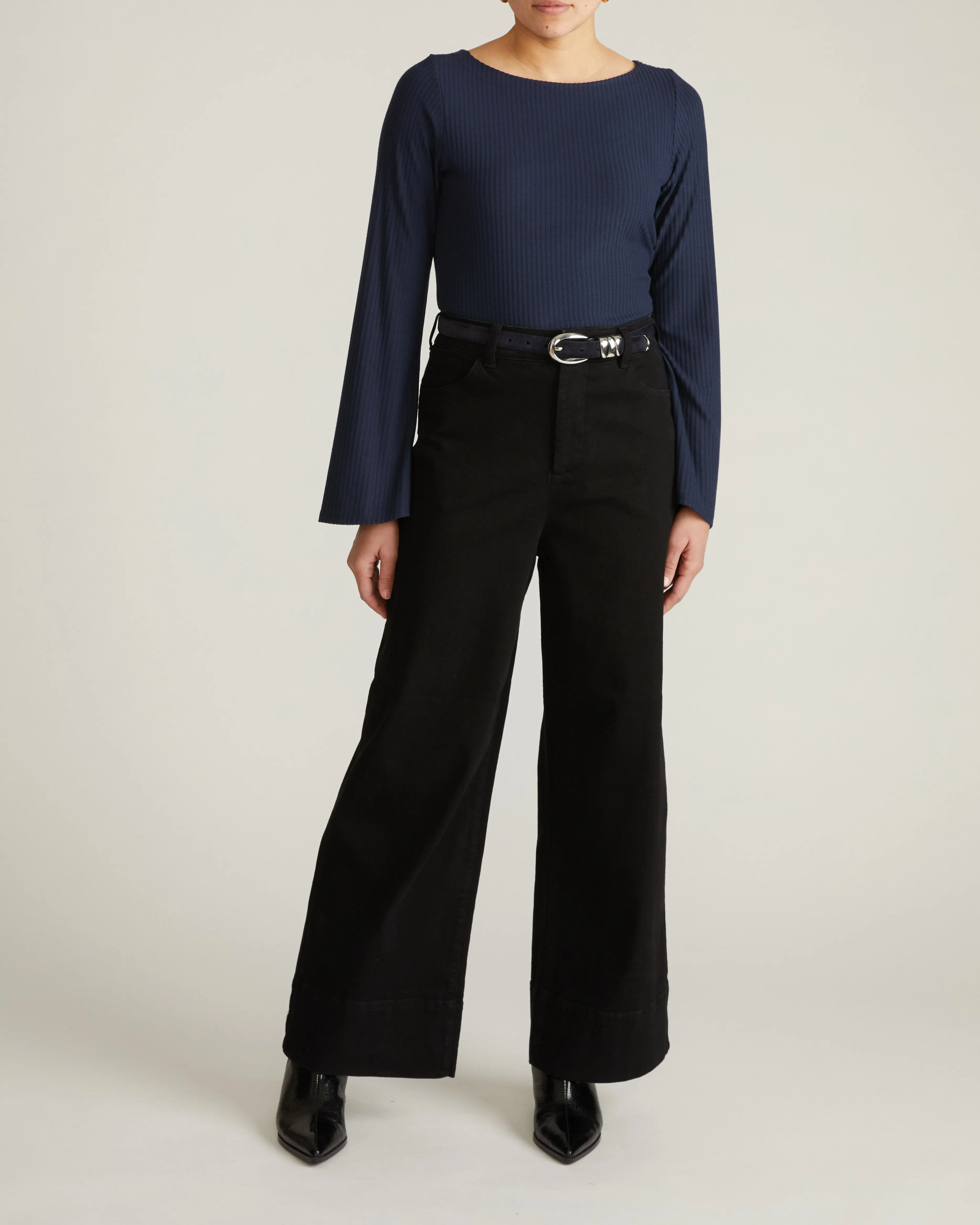 Yasmin Flare Sleeve Ribbed Top - Midnight sold by Universal Standard product image thumbnail 2