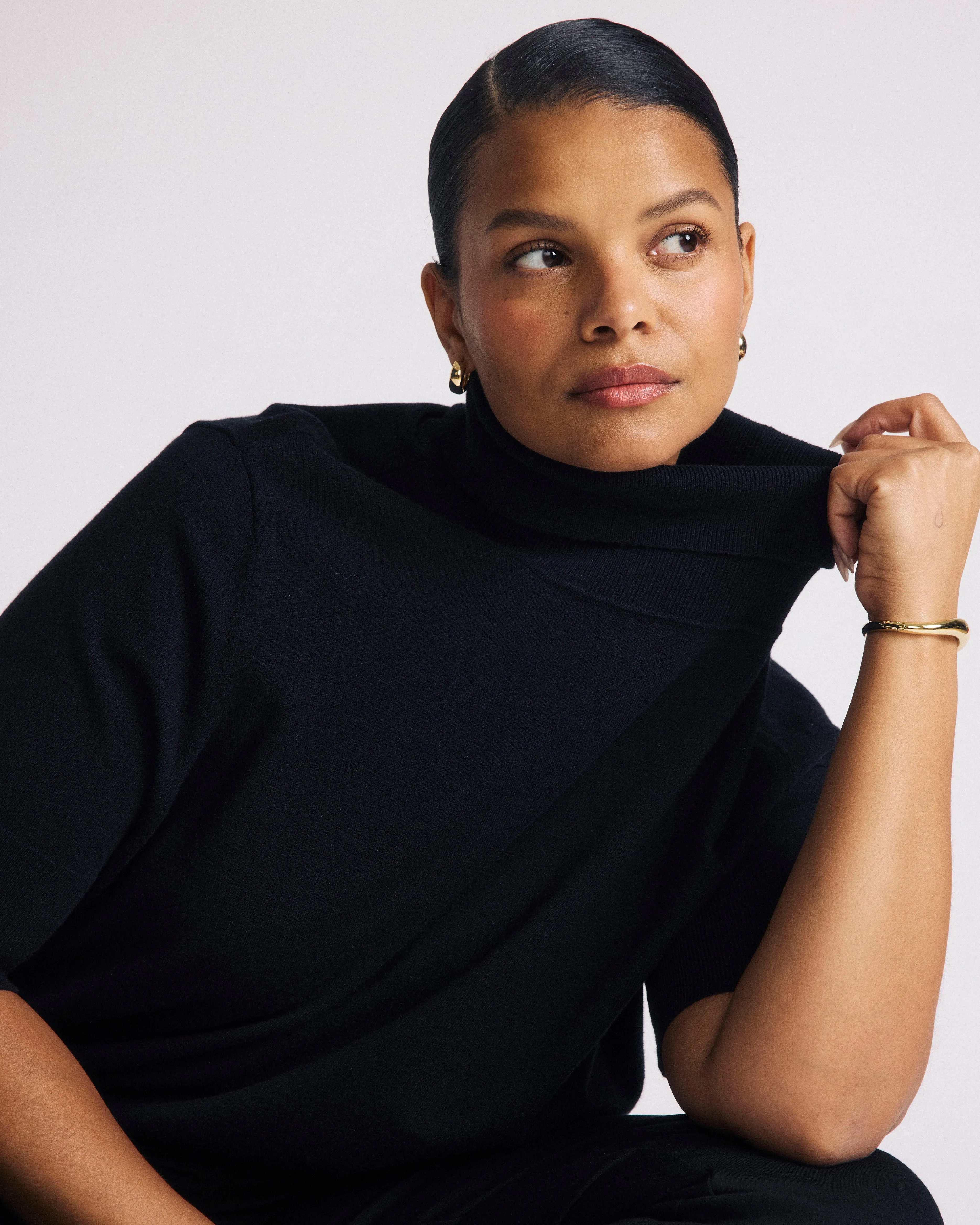 Savvy Fine Knit Turtleneck Sweater Top - Black sold by Universal Standard product image thumbnail 3