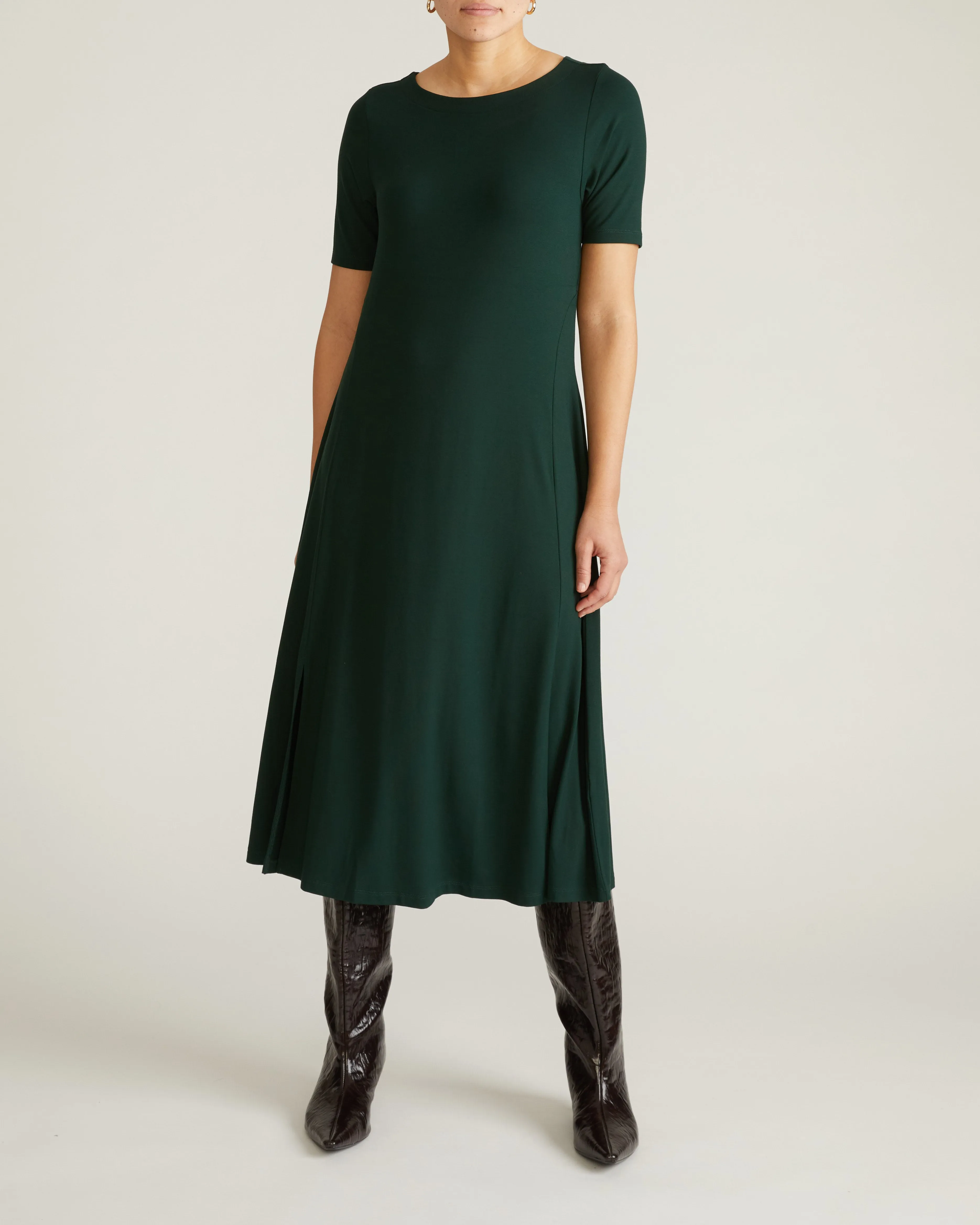Serena Boatneck Divine Jersey Dress - Forest Green sold by Universal Standard product image thumbnail 2