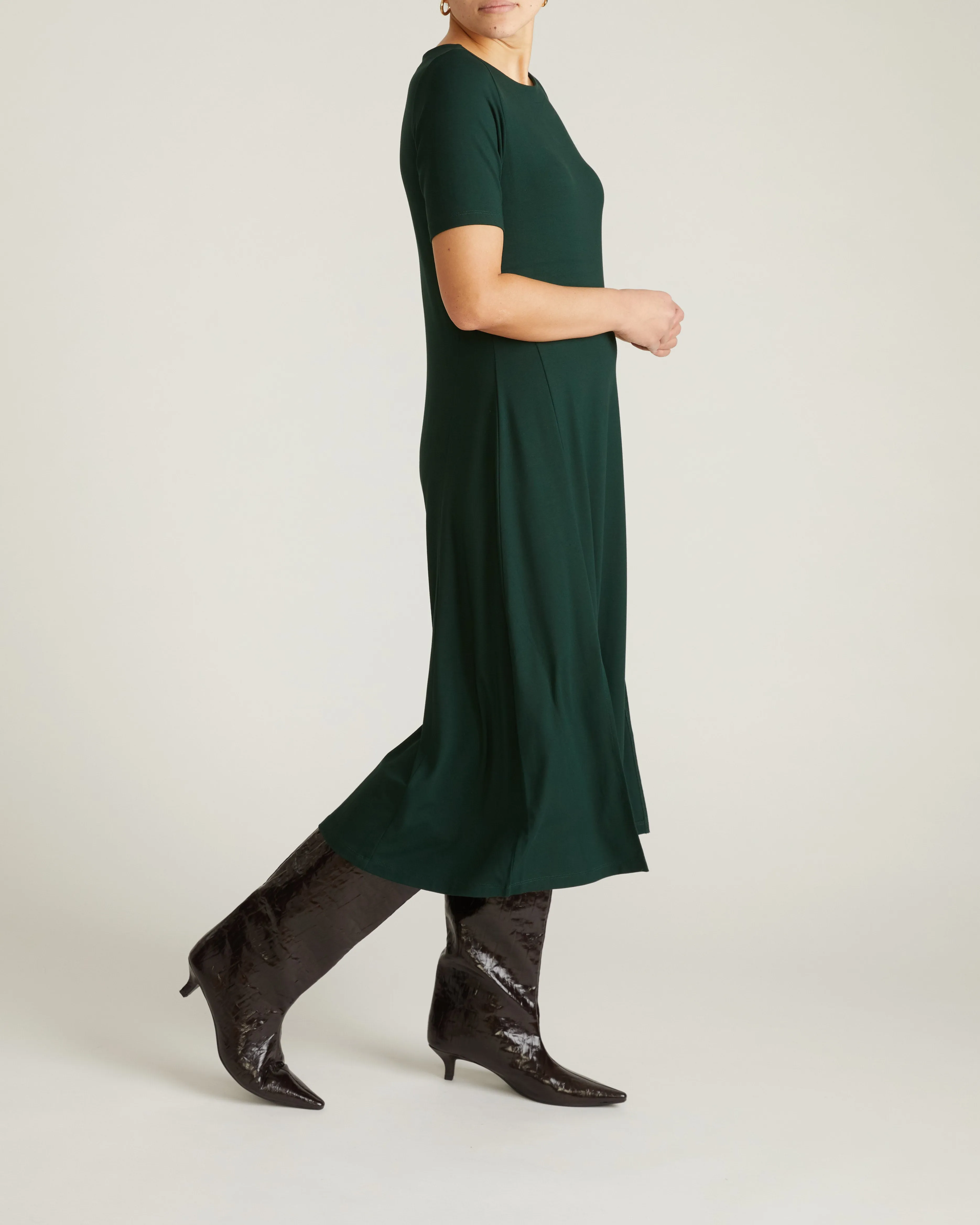 Serena Boatneck Divine Jersey Dress - Forest Green sold by Universal Standard product image thumbnail 3