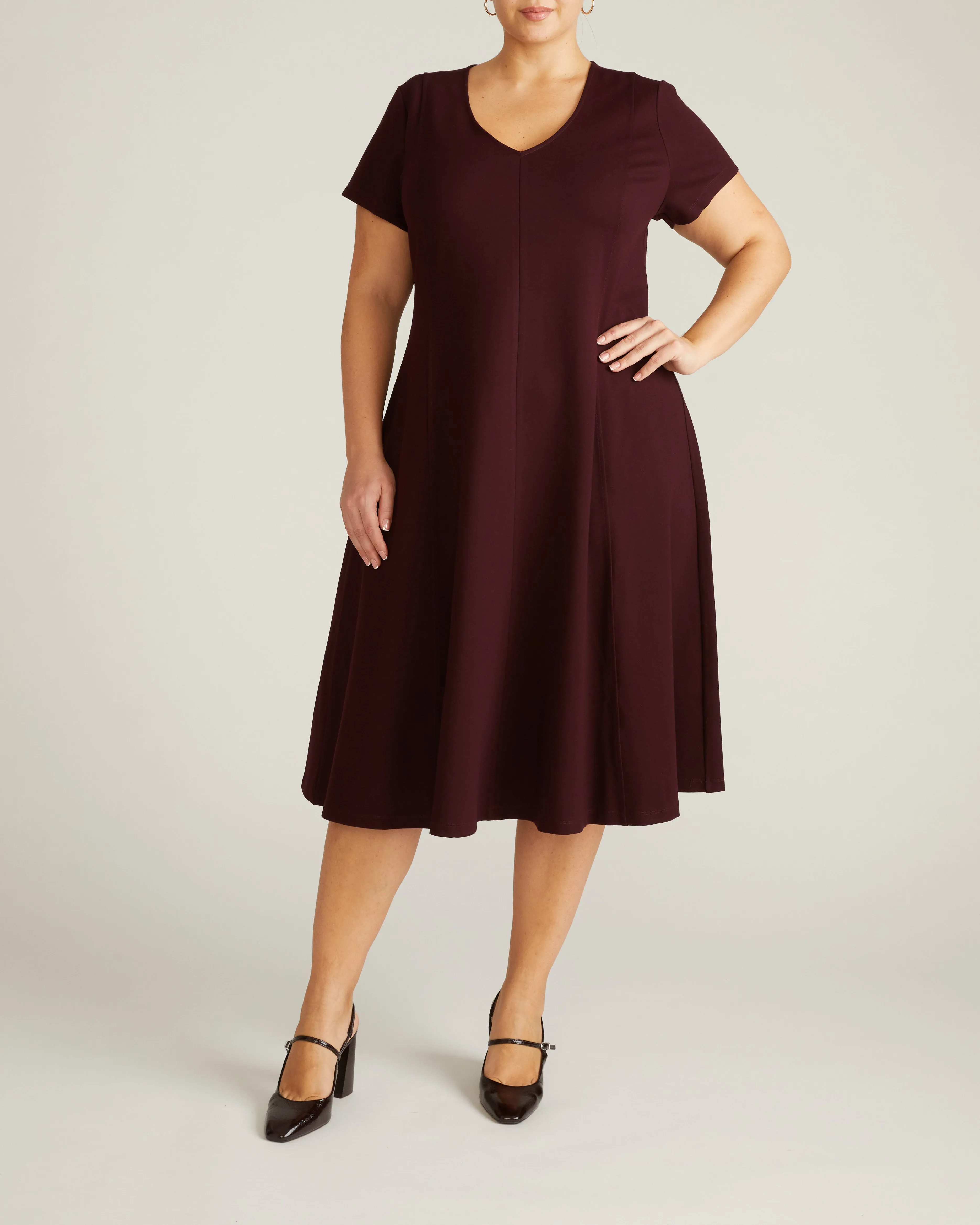 Lucinda Ponte Dress - Black Cherry sold by Universal Standard product image thumbnail 4