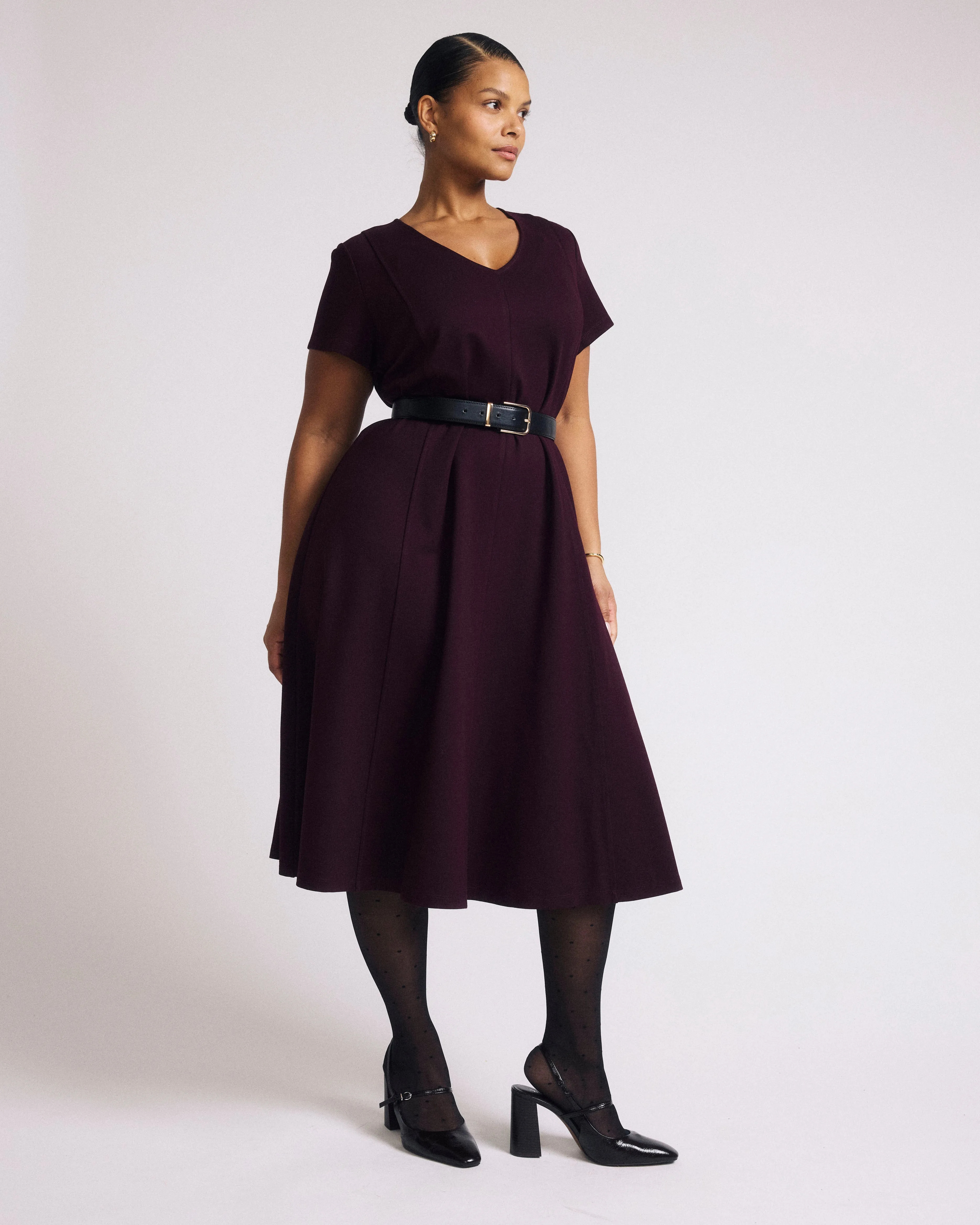 Lucinda Ponte Dress - Black Cherry sold by Universal Standard product image thumbnail 2