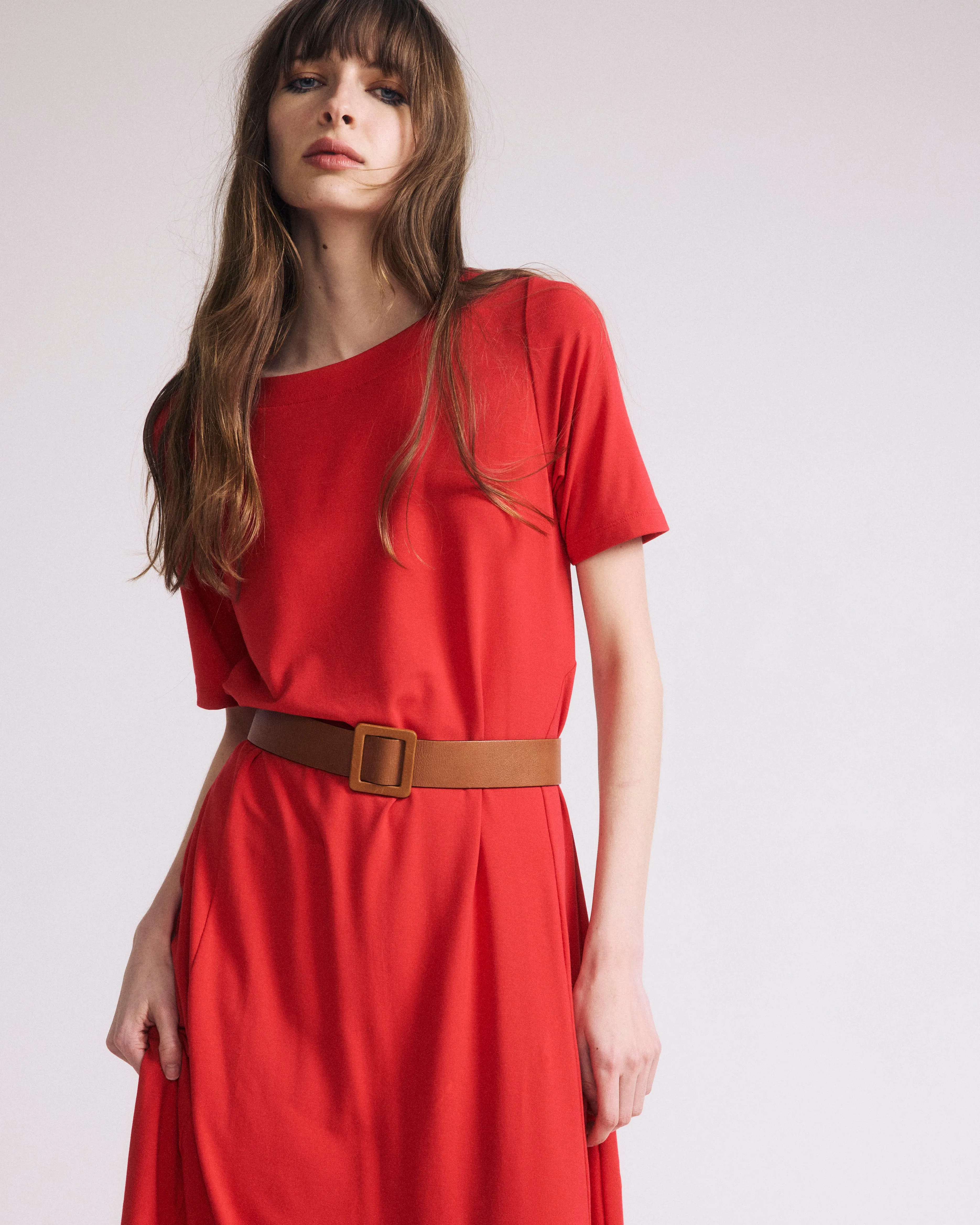 Serena Boatneck Divine Jersey Dress - Lipstick sold by Universal Standard product image thumbnail 3