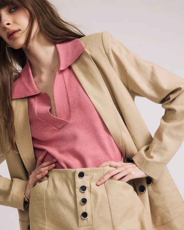 Savvy Fine Knit Short Sleeve Polo Sweater - Virginia Rose sold by Universal Standard