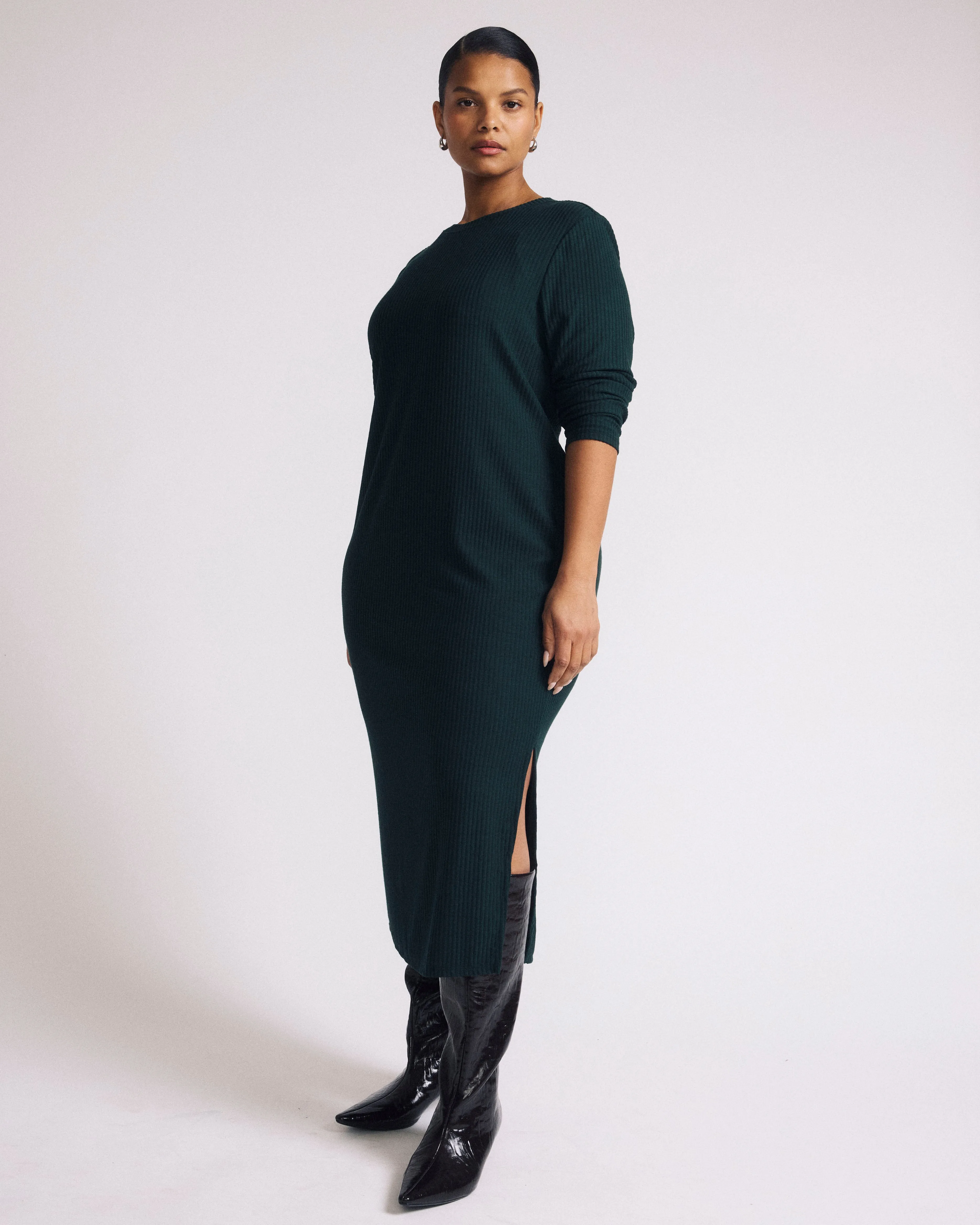 Xenia Ribbed Dress - Forest Green sold by Universal Standard product image thumbnail 2