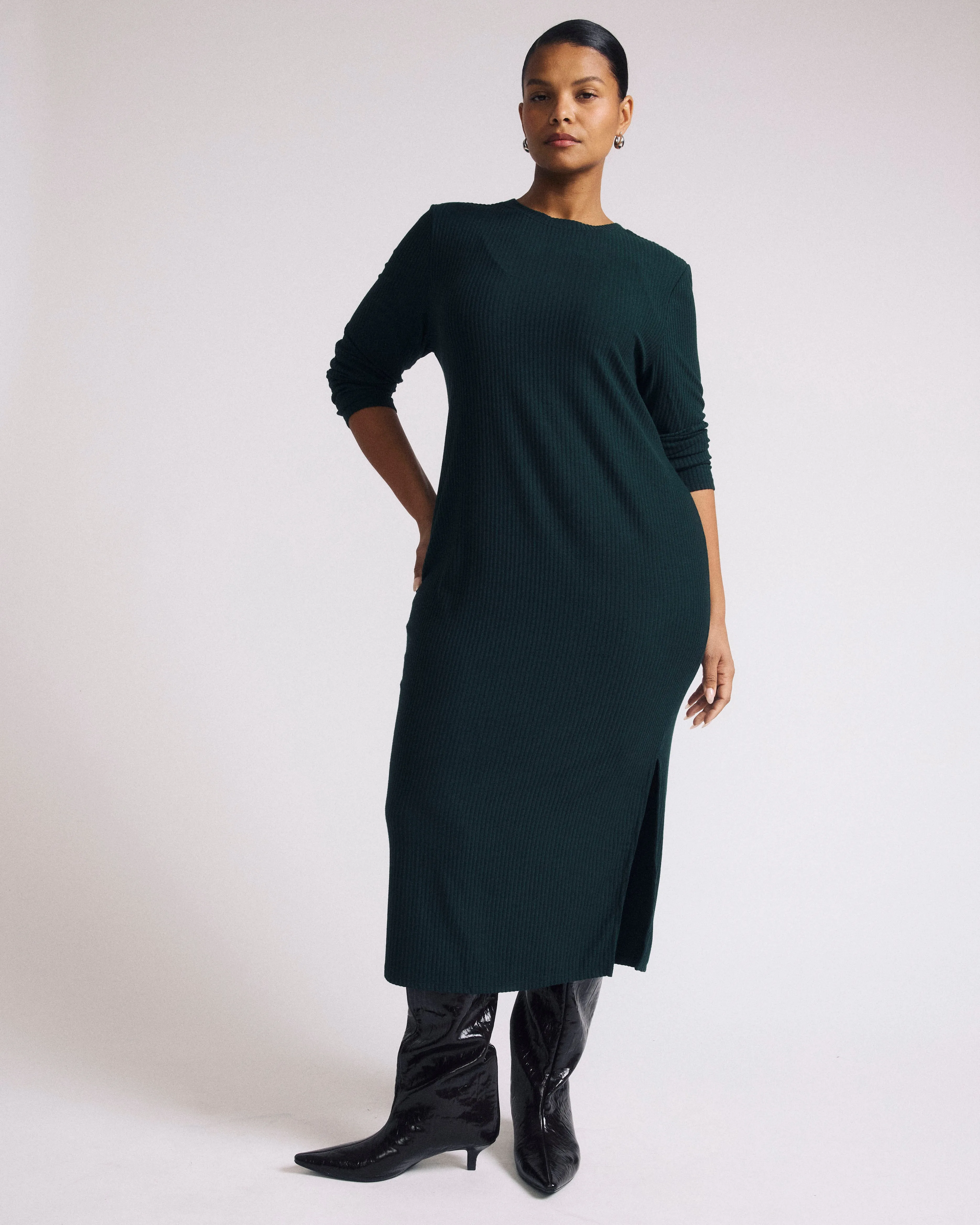 Xenia Ribbed Dress - Forest Green sold by Universal Standard product image thumbnail 3