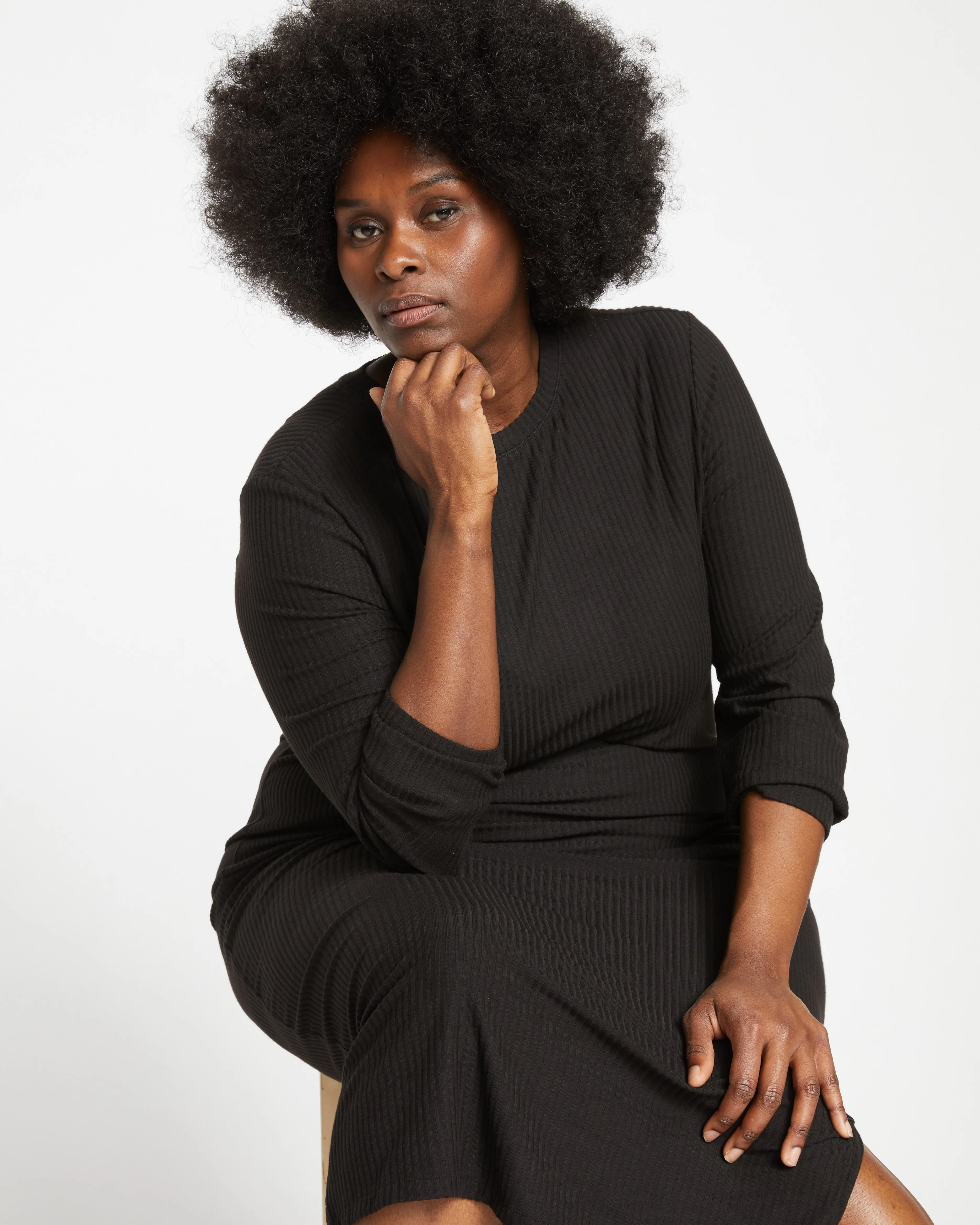 Xenia Ribbed Dress - Black sold by Universal Standard product image thumbnail 2