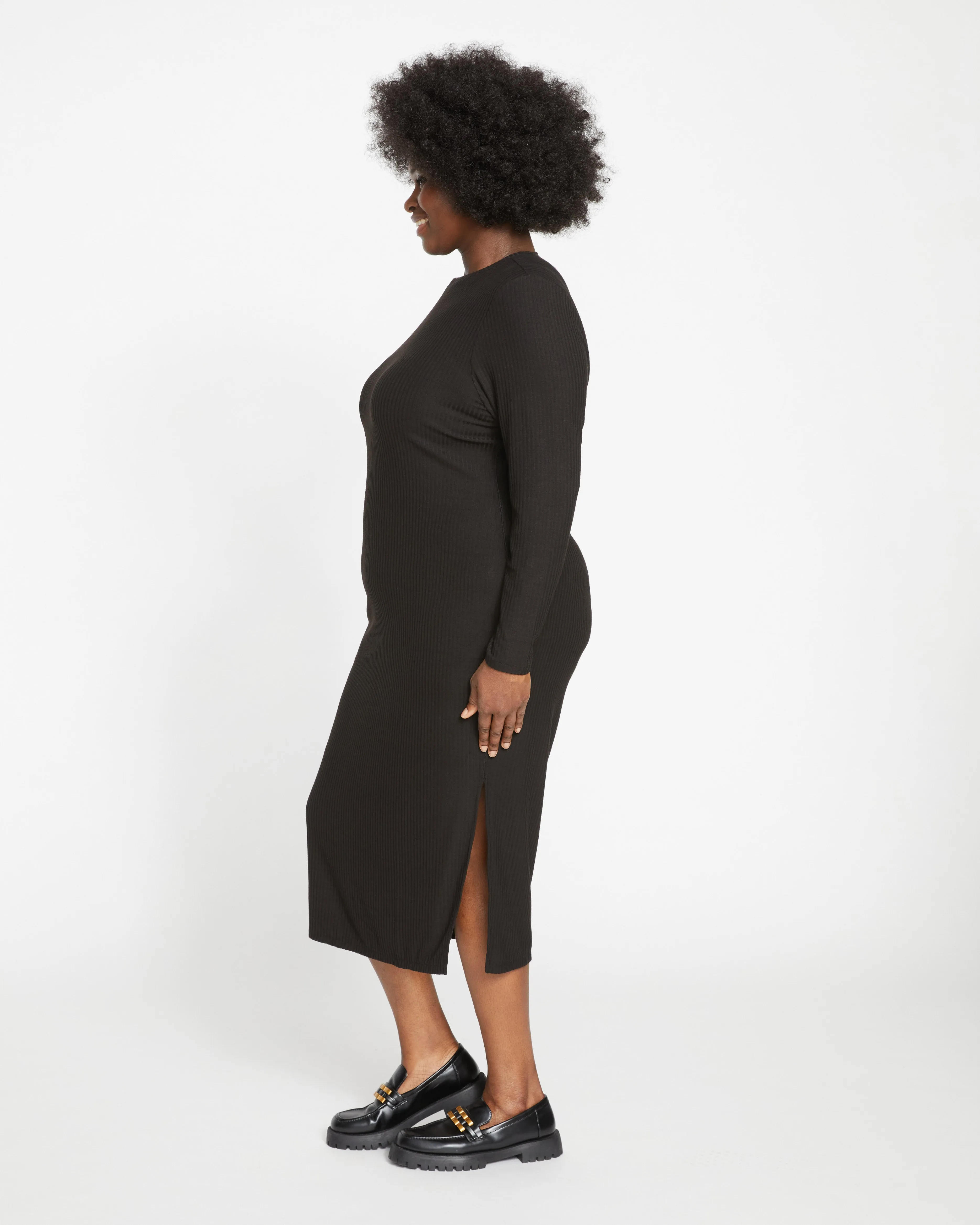 Xenia Ribbed Dress - Black sold by Universal Standard product image thumbnail 3