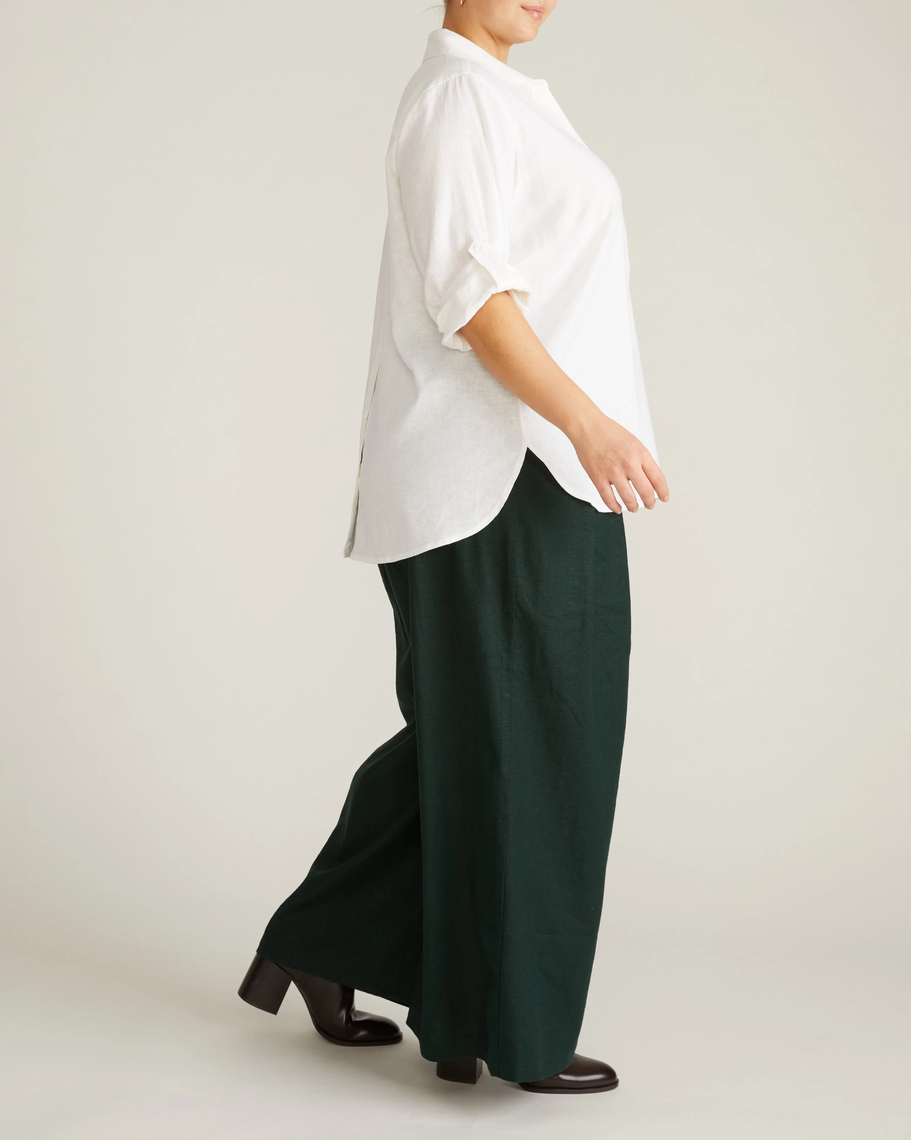 Button Back Linen Polo Shirt - Bright White sold by Universal Standard product image thumbnail 3